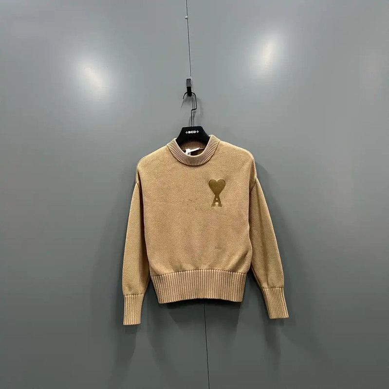 AMI AMI Khaki Wool Long Sleeve Pullover Sweater 0089 Size S / US 4 / IT 40 - 1 Thumbnail