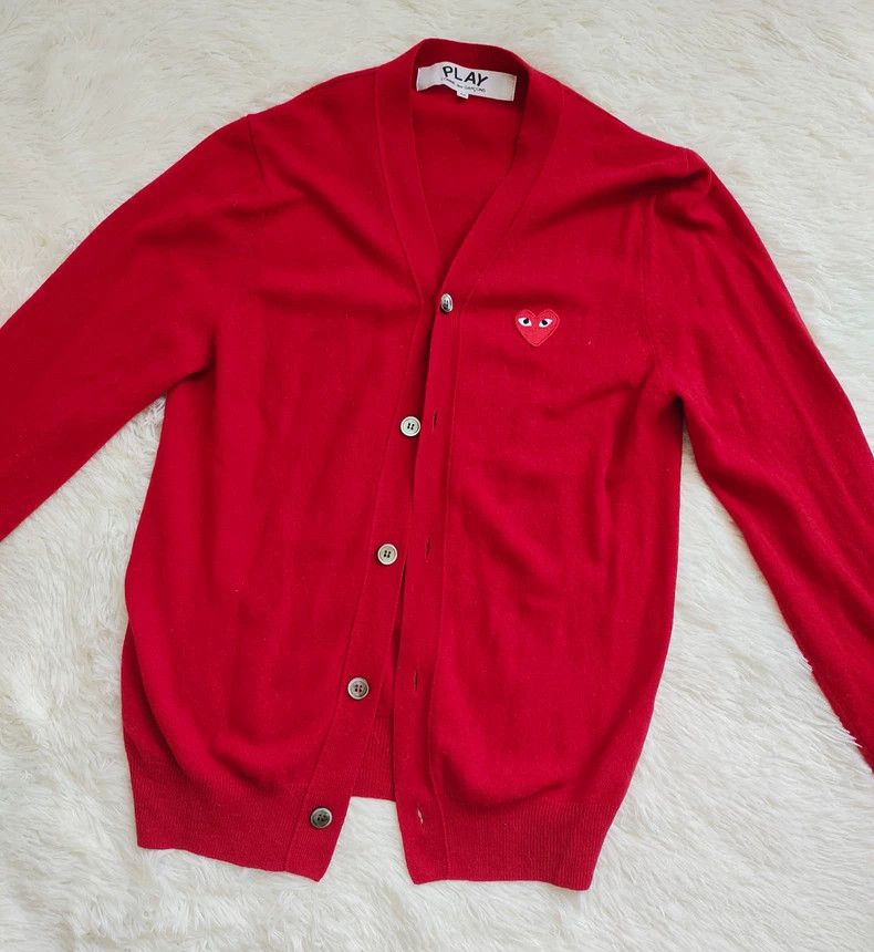 Comme des Garcons Comme Des Garcons Red classic knitted sweater cardigan 2504 Size US M / EU 48-50 / 2 - 1 Thumbnail