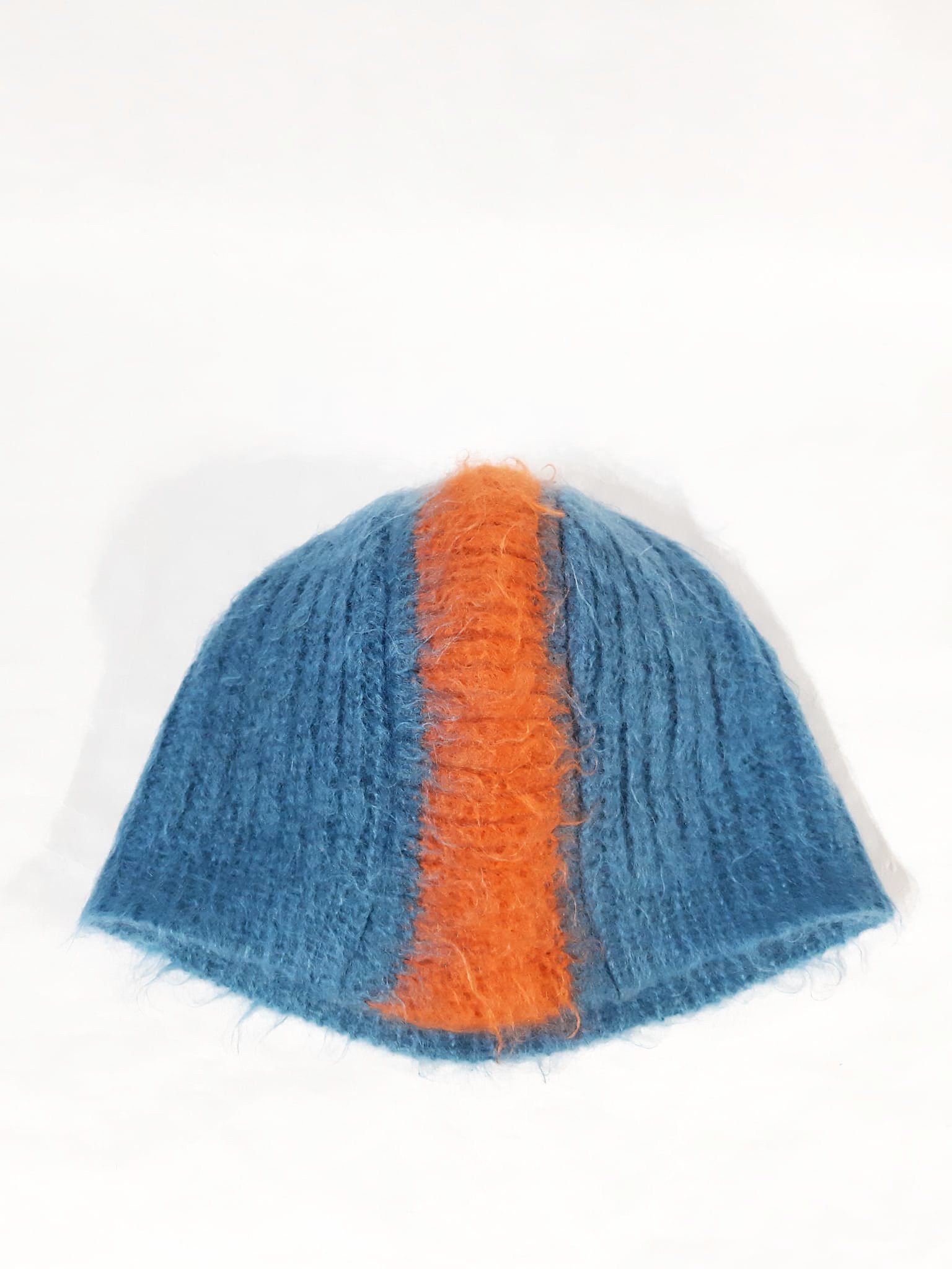 Prada FW 2007 Runway Blue & Orange Mohawk Mohair Beanie Size ONE SIZE - 6 Thumbnail