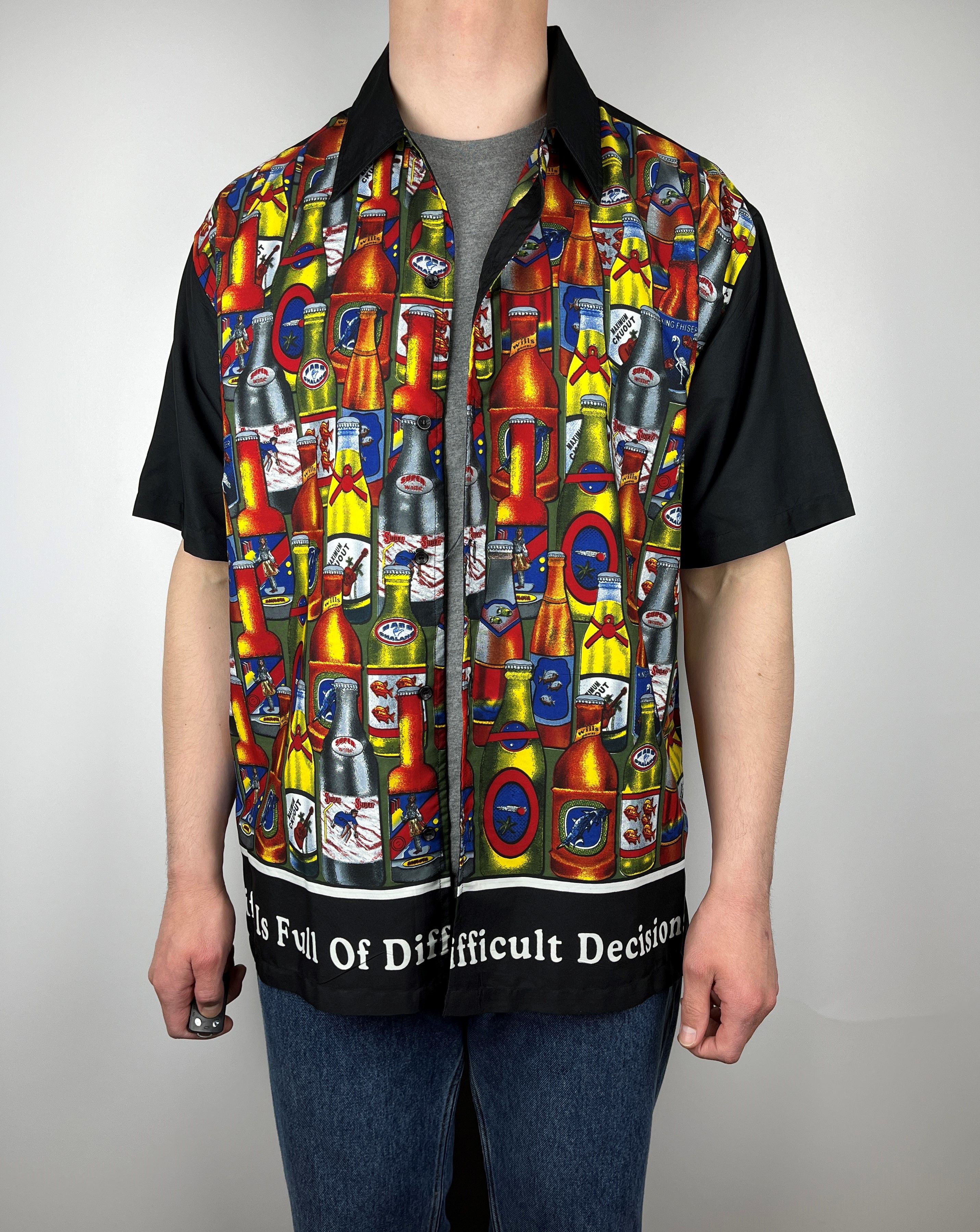 Vintage Bottle Rows Pattern Aloha Hawaiian Short Sleeve Shirt Size US XXL / EU 58 / 5 - 3 Thumbnail