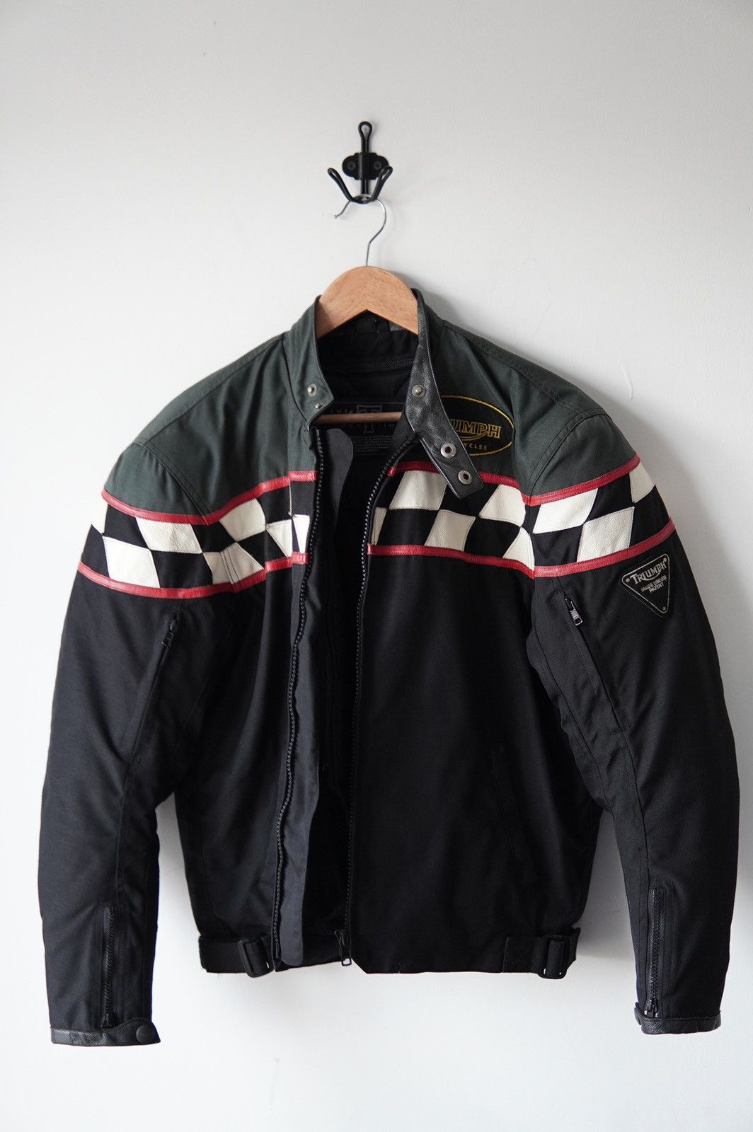 Indian Motorcycle Vintage Triumph Checkered Moto Racing Jacket Size US L / EU 52-54 / 3 - 3 Thumbnail