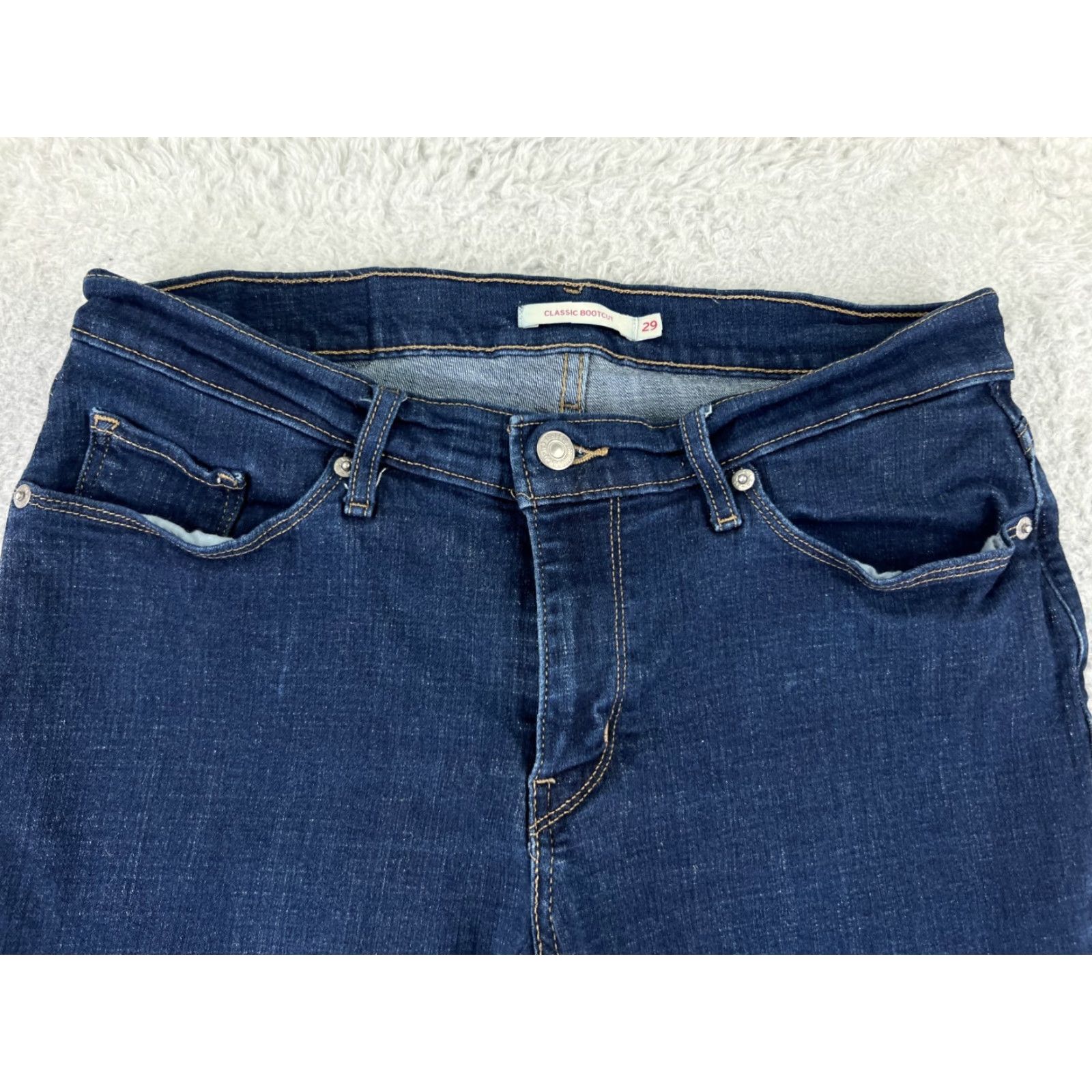 Levi's Levi's Jeans Womens 29 Blue Denim Bootcut 5-Pocket Stretch Classic Regular 28x27 Dark Blue Jeans Womens Mens Size 29" - 4 Thumbnail