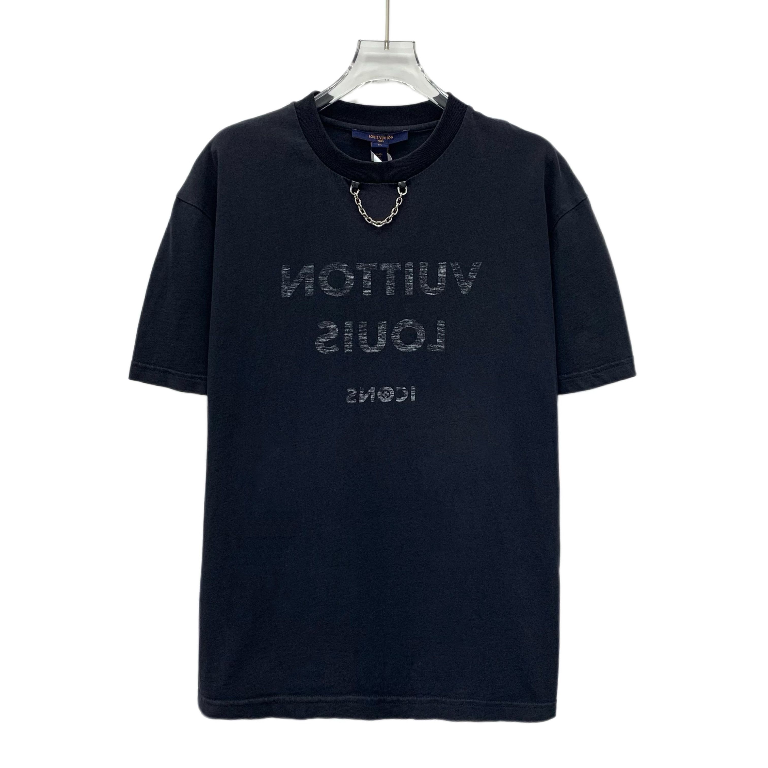 LOUIS VUITTON　Tシャツ　スタンプロゴ　ブラック　XS Louis Vuitton Black & White Monogram Gradient T-Shirt