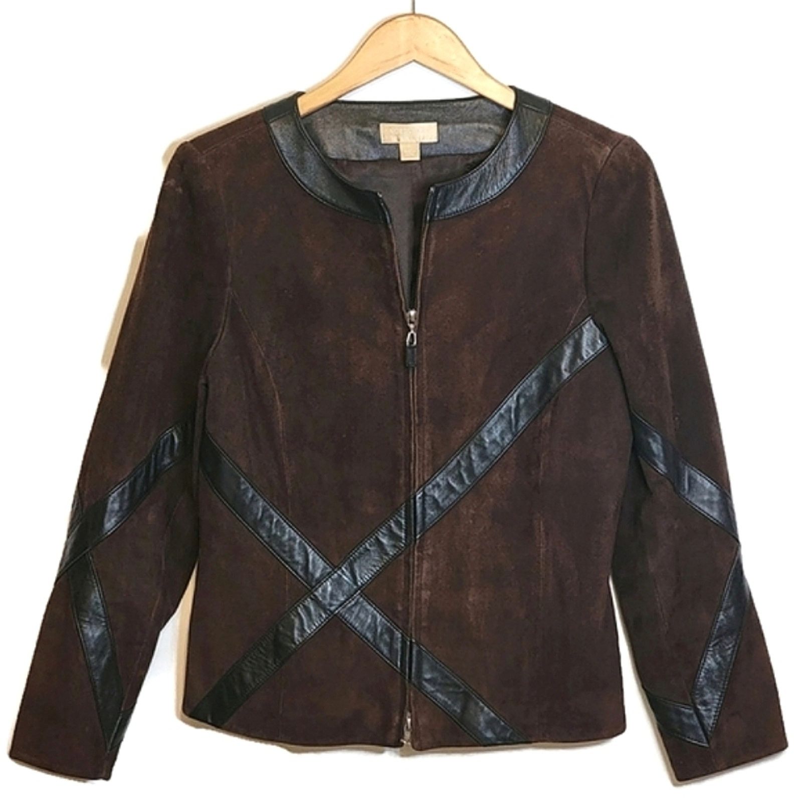 Nordstrom Nordstrom Studio 121 Brown Suede Leather Jacket Zip Front S Size S / US 4 / IT 40 - 16 Thumbnail