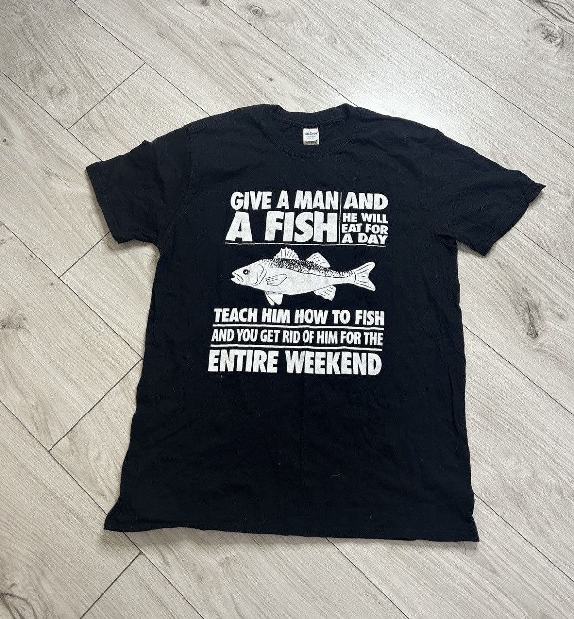 Vintage Funny Fishing Quote Tee Gildan Softstyle Black Size L Size US L / EU 52-54 / 3 - 1 Thumbnail
