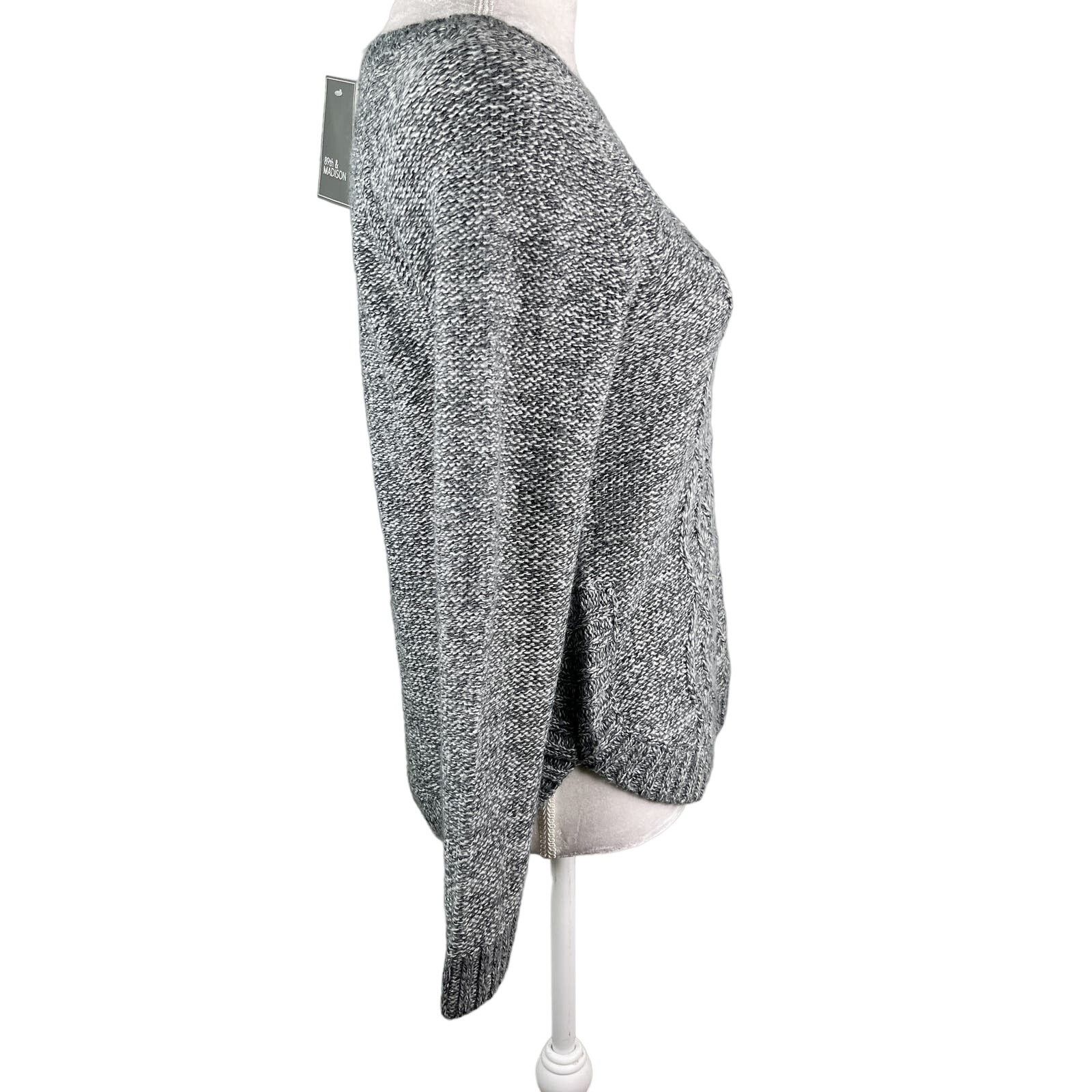 Other 89th & Madison Sweater Charcoal Marled Gray White Medium New Size M / US 6-8 / IT 42-44 - 11 Thumbnail