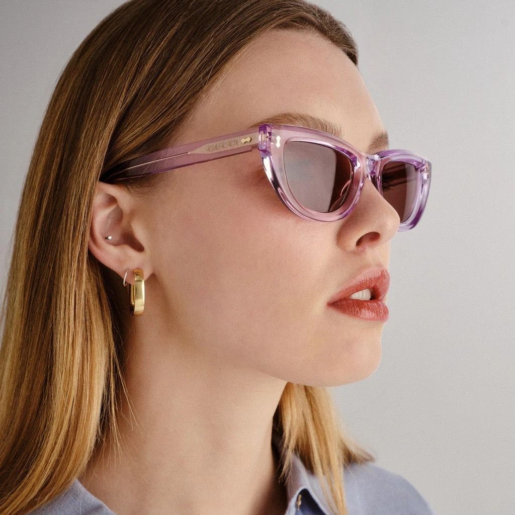 Gucci NEW GG1521S 004 GUCCI PURPLE BROWN WOMEN CAT EYE SUNGLASSES Size ONE SIZE - 6 Thumbnail