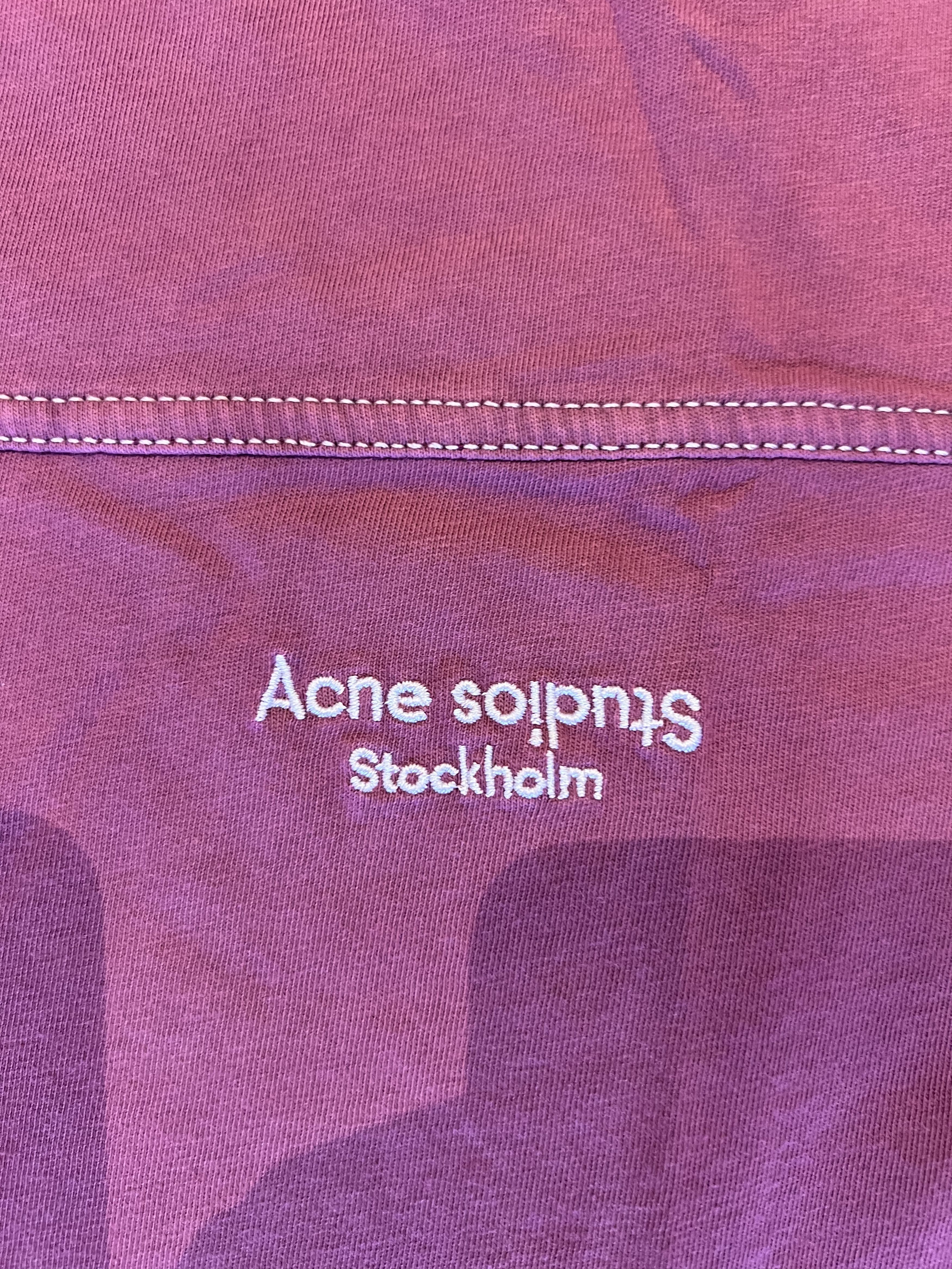 Acne Studios 💚 Acne Studios Embroidered Burgundy T-Shirt Large NEW Size US L / EU 52-54 / 3 - 3 Thumbnail