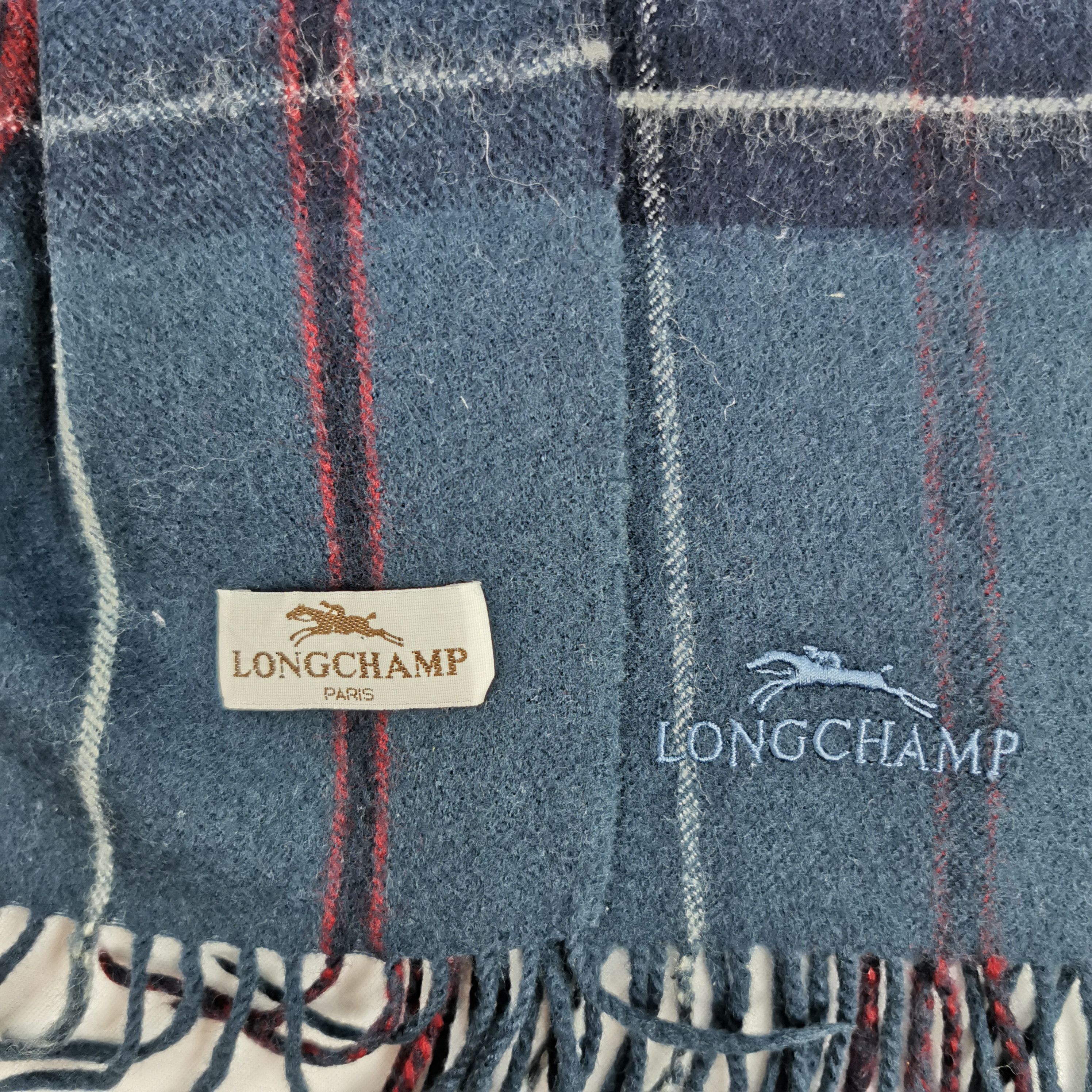 Longchamp Vintage Longchamp Wool Scarf Muffler Cashmere Scarves Size ONE SIZE - 4 Thumbnail