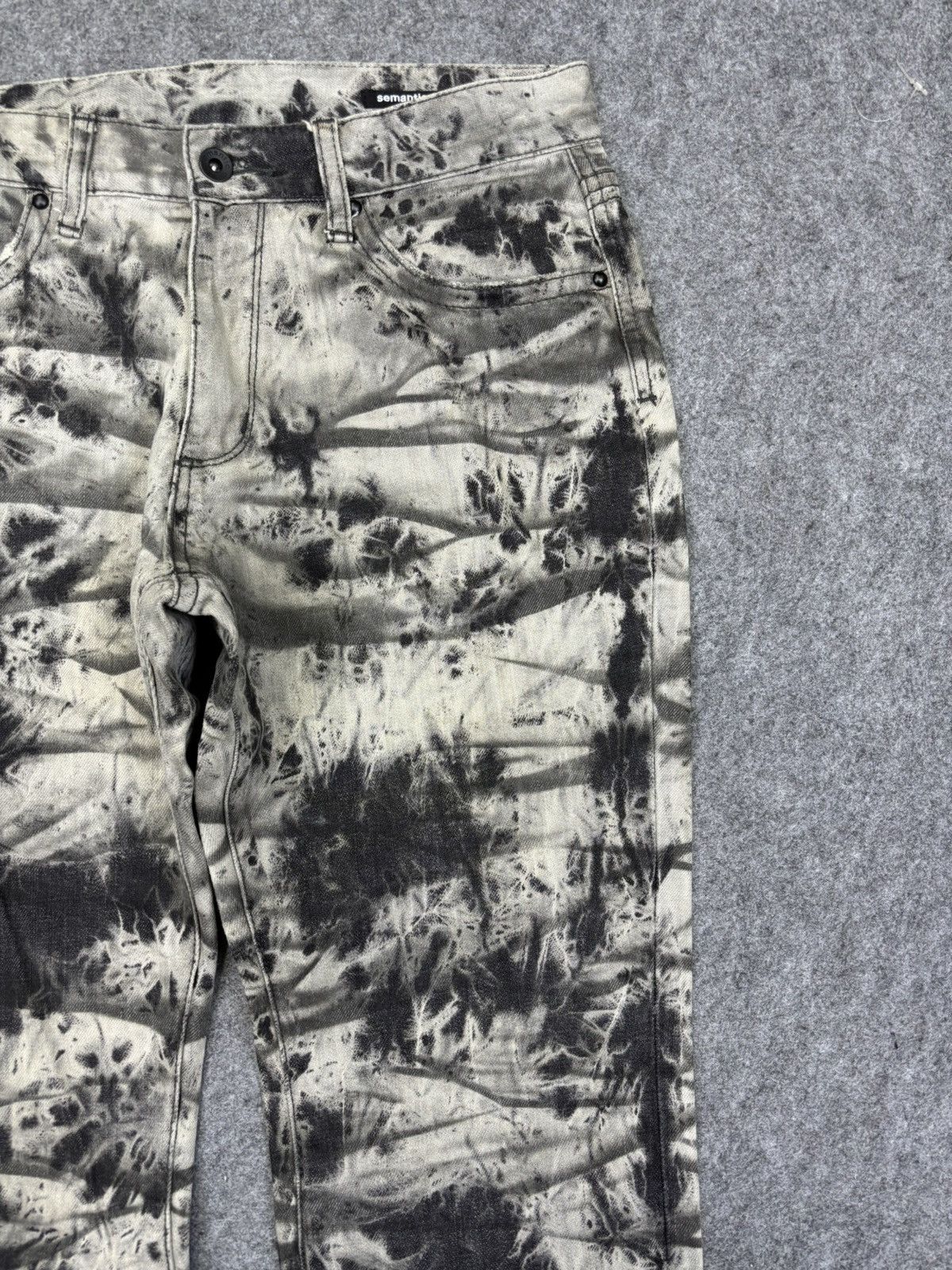 Japanese Brand 💥semanticdesign Japan Streetwear Tye Dye Metal Jeans F721 Size US 31 - 3 Thumbnail
