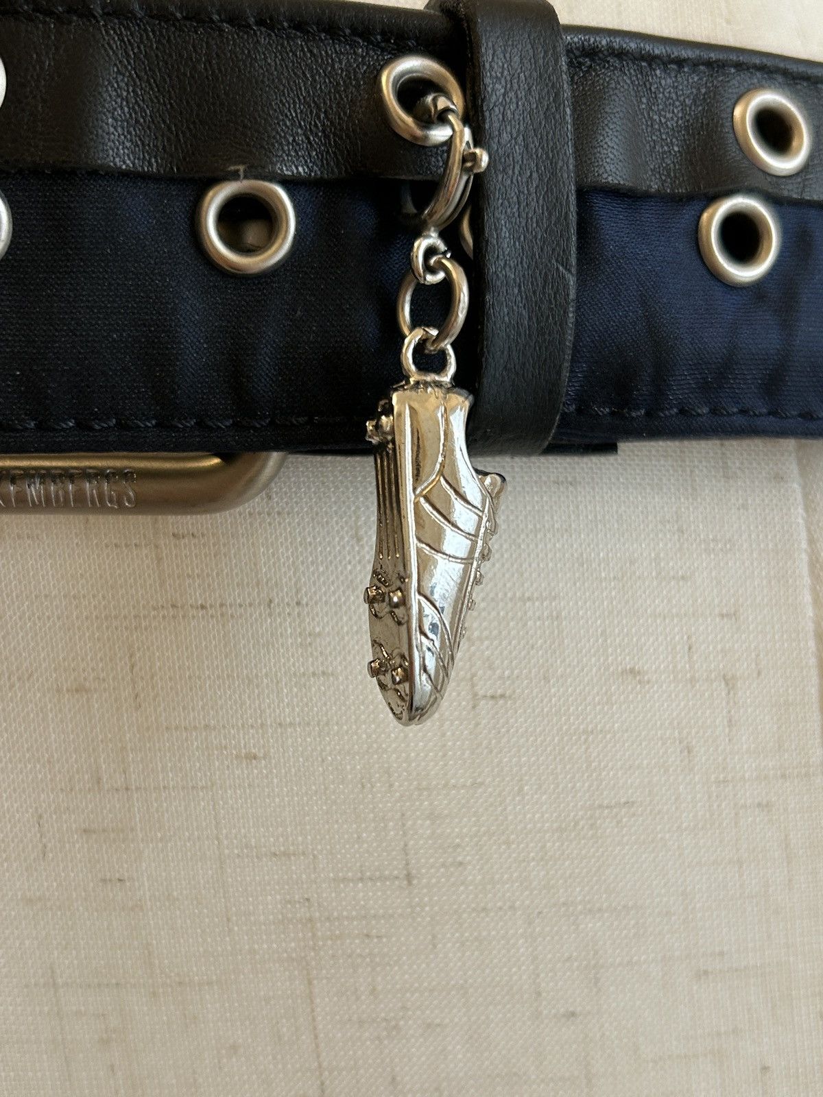 Dirk Bikkembergs 2000s leather double eyelet belt with charms Size ONE SIZE - 6 Thumbnail