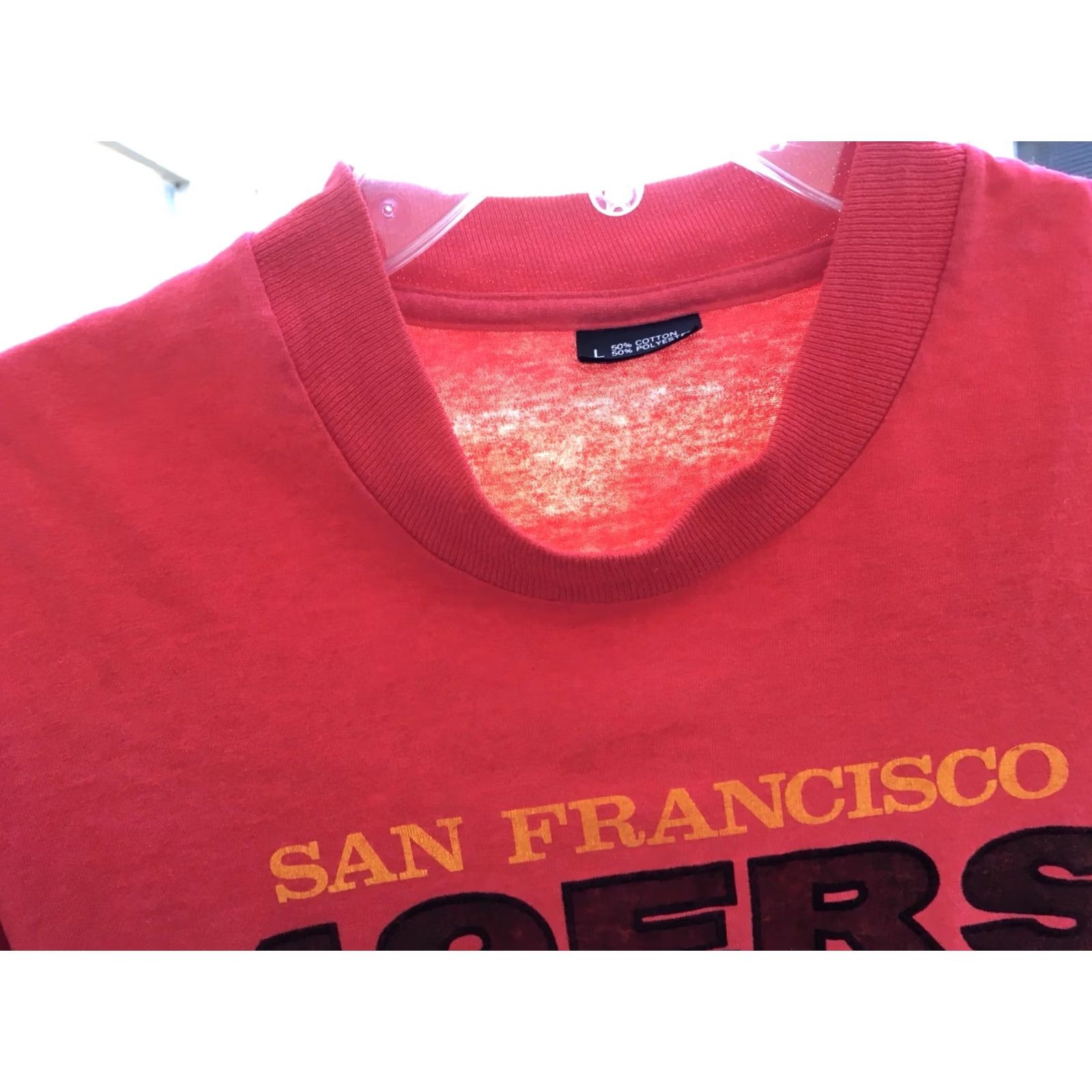 Vintage VINTAGE San Francisco 49ers T-Shirt Red Made in USA 70s 80s RN 13765 size L Mens Graphic Tee Short Sleeve Size US L / EU 52-54 / 3 - 6 Thumbnail