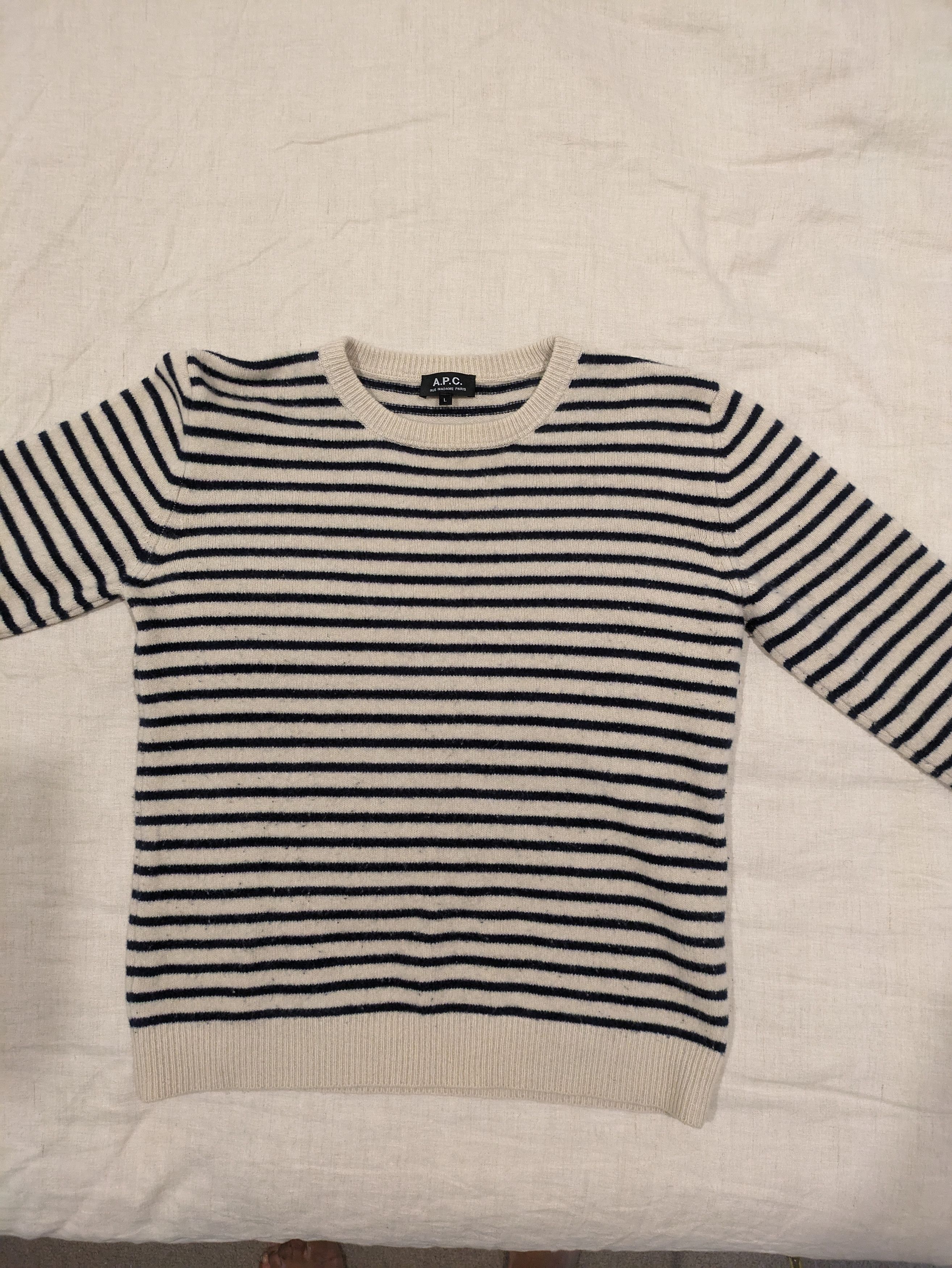 A.P.C. Breton Stripe Wool Sweater Size US L / EU 52-54 / 3 - 1 Thumbnail