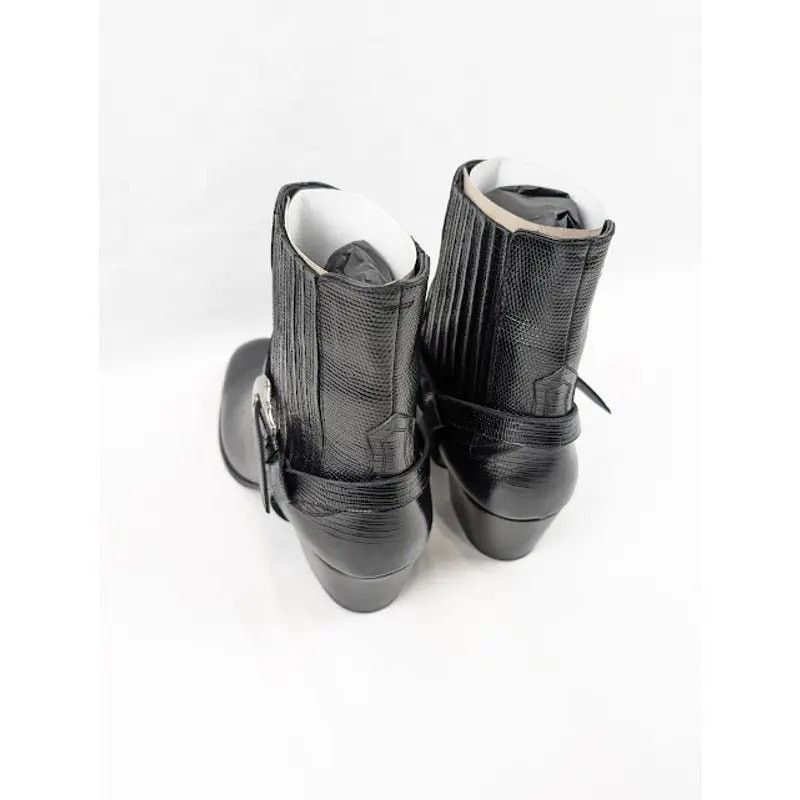 Celine o1rshd1 Chelsea Lizard Stamped Calfskin Issac Boots in Black Size US 7 / EU 40 - 17 Thumbnail
