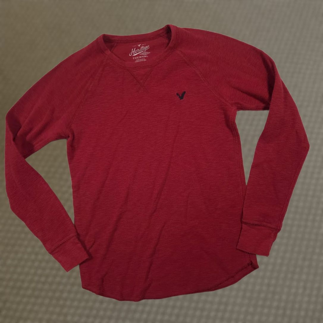 American Eagle Outfitters American Eagle Outfitters Shirt Mens M Red Thermal Crewneck Long Sleeve Size US M / EU 48-50 / 2 - 1 Thumbnail