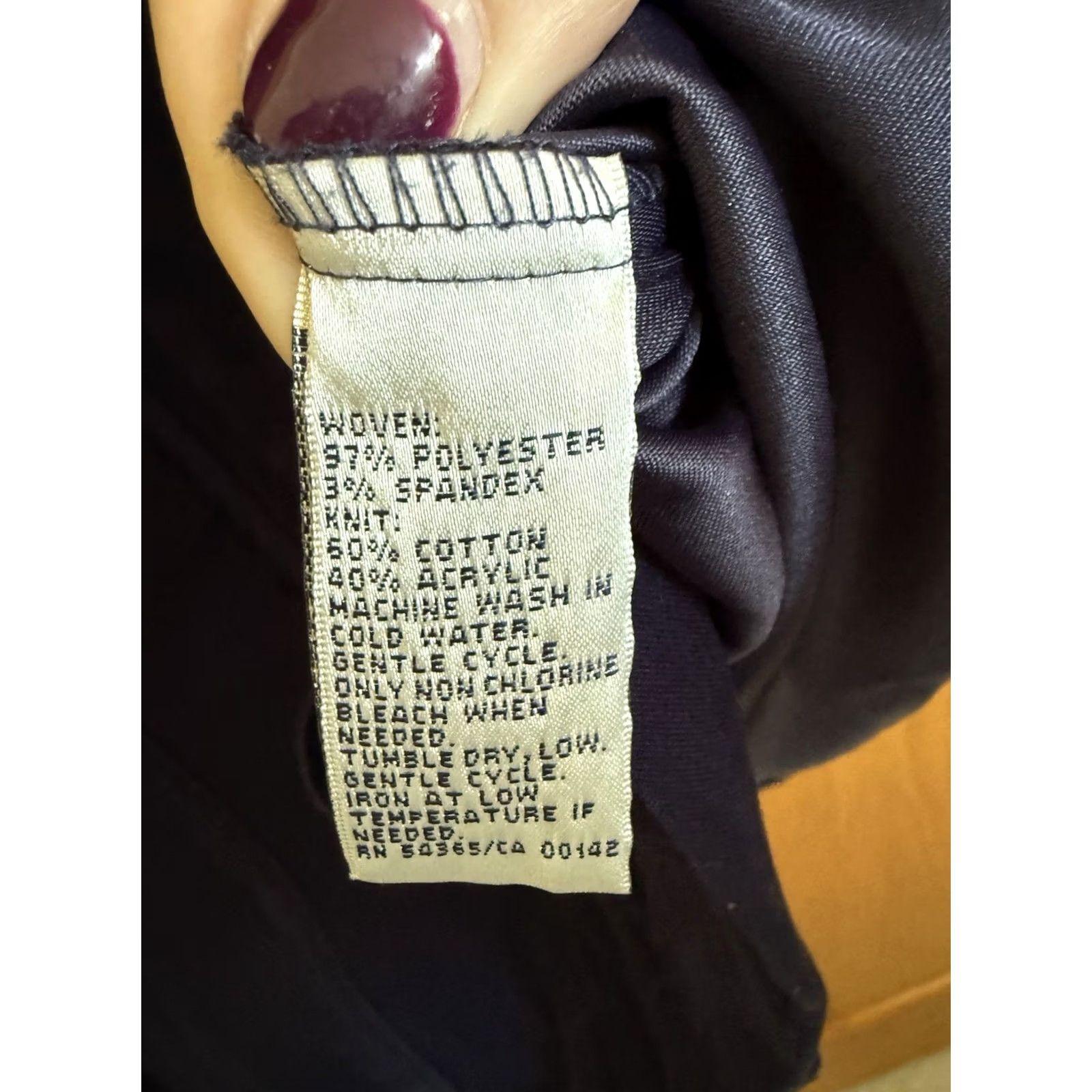 Vintage NAVY Jacket Womens 16 Shirt City Classic Basic Office Core Zipper Long Sleeve Polyester Microfiber Size XXL / US 16-18 / IT 52-54 - 6 Thumbnail
