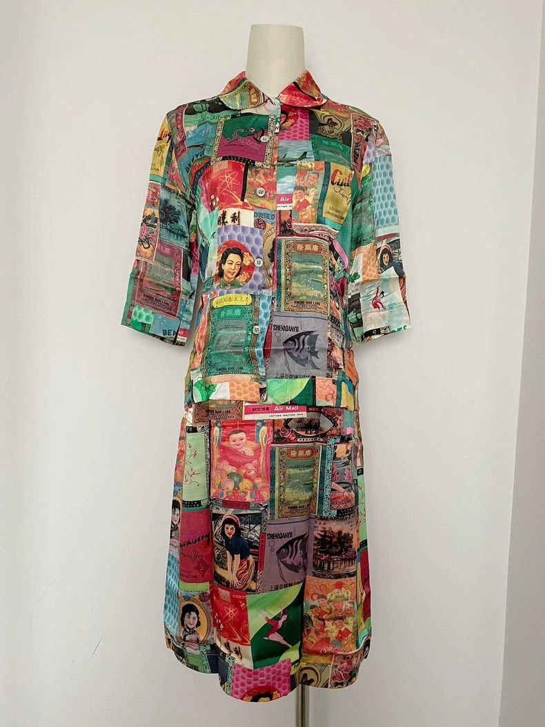 Paul Smith Vintage Chinese Advertising Shirt and Skirt Set- DMC Size US S / EU 44-46 / 1 - 1 Thumbnail