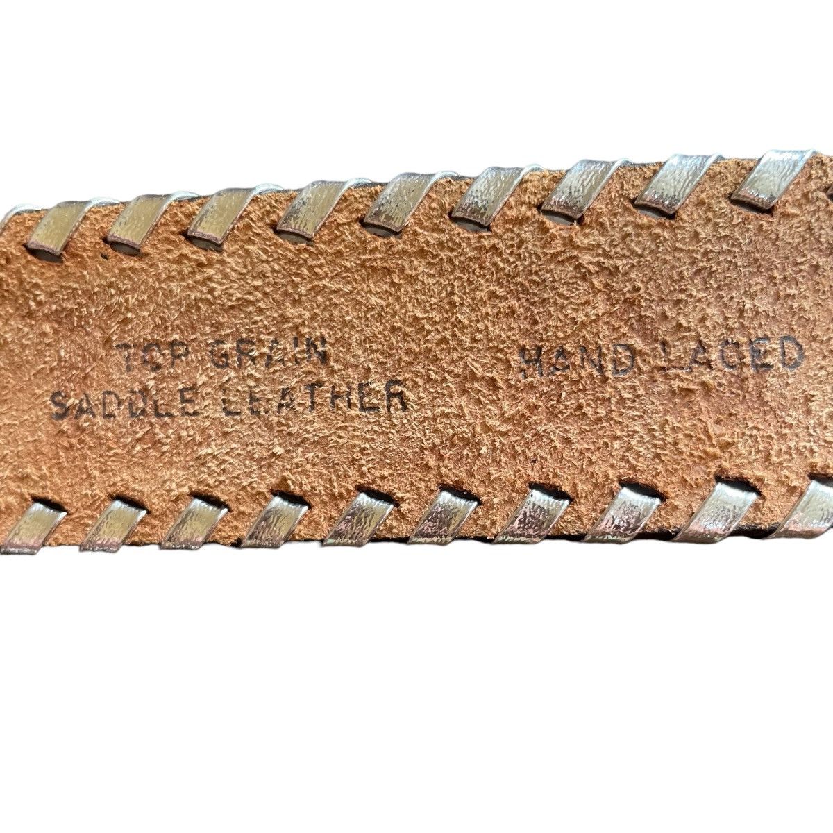 If Six Was Nine × Le Grande Bleu (L.G.B.) Kapital Style 70s Lyntone Hand Tooled Solid Leather Belt Size ONE SIZE - 10 Thumbnail