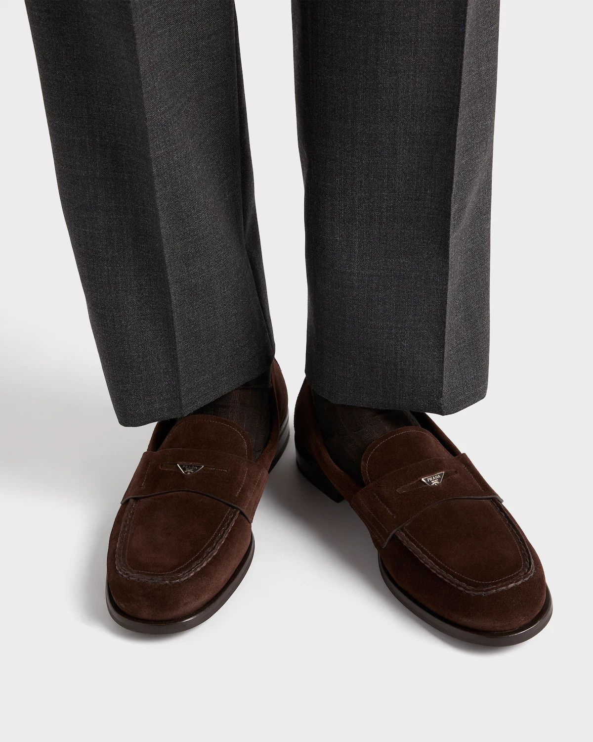 Prada o1mt1gz0226 Suede Loafers in Brown Size US 9.5 / EU 42-43 - 6 Thumbnail
