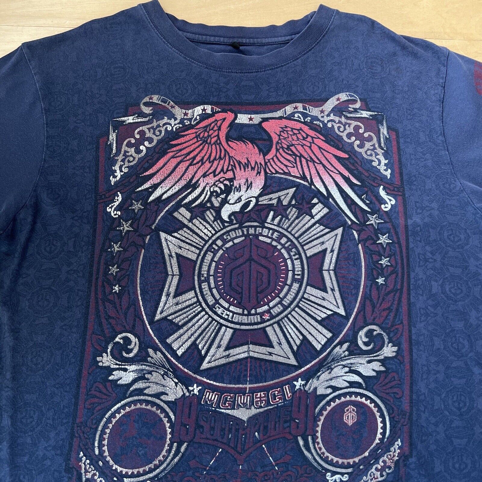 Southpole × Vintage Vintage Southpole Premium Shirt 2XL Navy Y2K Eagle Tribal Size US XXL / EU 58 / 5 - 2 Thumbnail