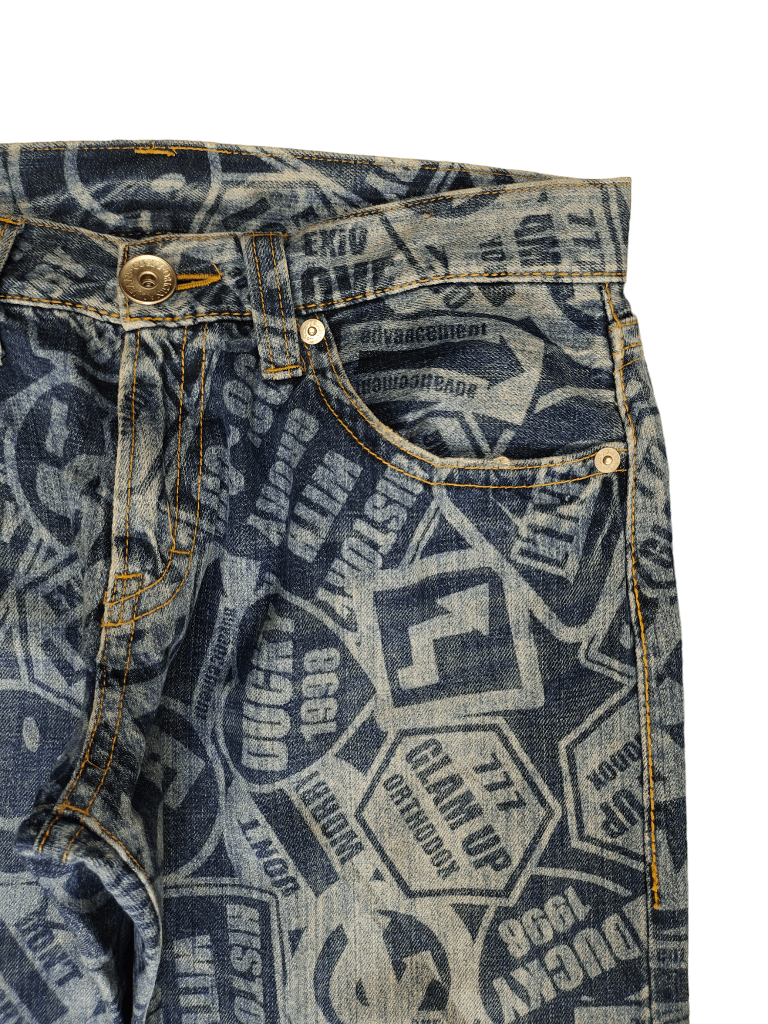 Hysteric Glamour Loose Jeans Co&Lu Full Print Sign Logo Denim Wide Leg Y2k Size US 34 / EU 50 - 3 Thumbnail