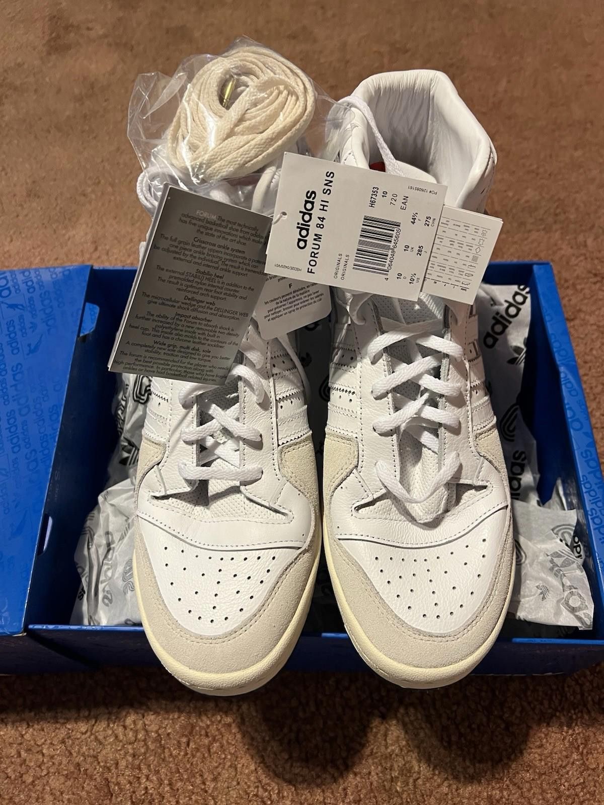 Adidas adidas Sneakersnstuff Forum 84 High White Legend Ink H67353 Size US 10.5 / EU 43-44 - 5 Thumbnail