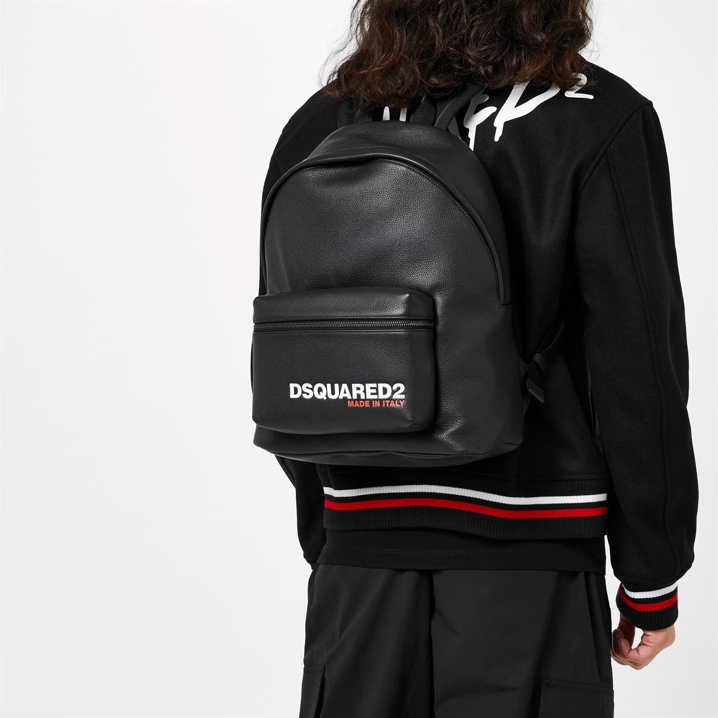 Dsquared2 Dsquared2 Leather Backpack Black Men's One Size Logo Size ONE SIZE - 4 Thumbnail