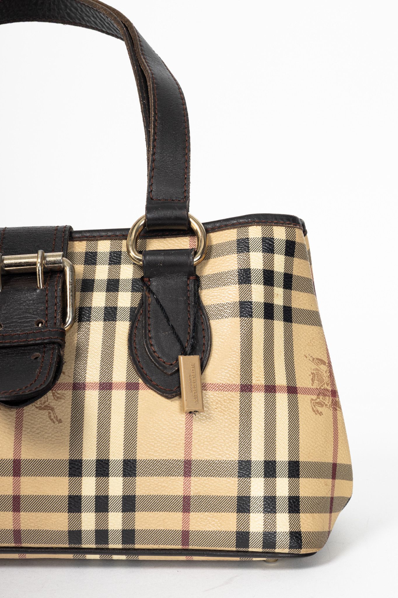 Burberry Burberry Haymarket Check Buckle-Strap Handbag Size ONE SIZE - 7 Thumbnail