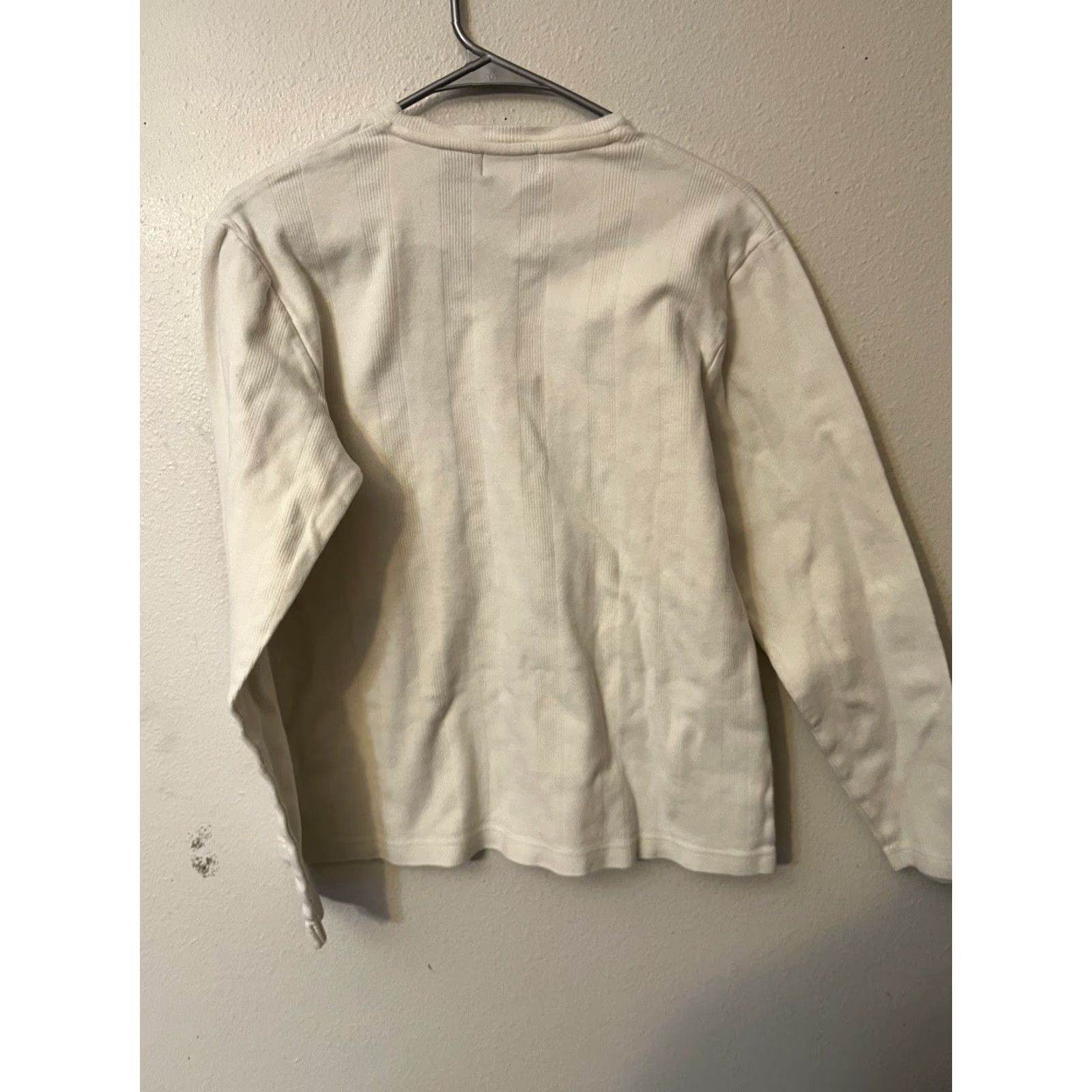 Liz Claiborne Claiborne Mens Sweater Small White V Neck Pullover Vintage Cotton Size US S / EU 44-46 / 1 - 3 Thumbnail