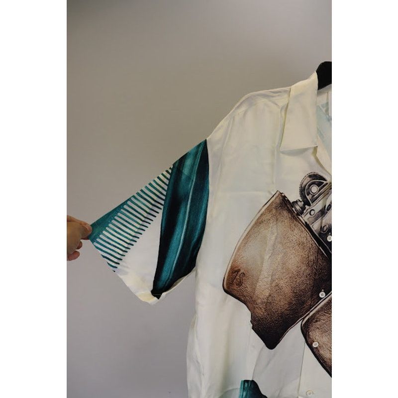 Jil Sander o1rshd1 Camicia Objects Print on Fluid Viscose Shirt Size US M / EU 48-50 / 2 - 3 Thumbnail