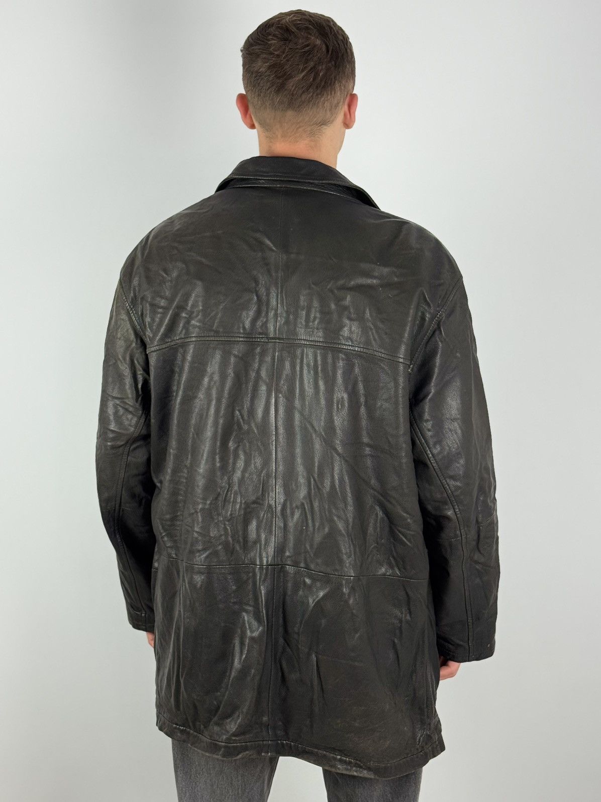 Burberry Vintage Distressed Burberry London Leather Coat Brown Jacket Size US L / EU 52-54 / 3 - 4 Thumbnail