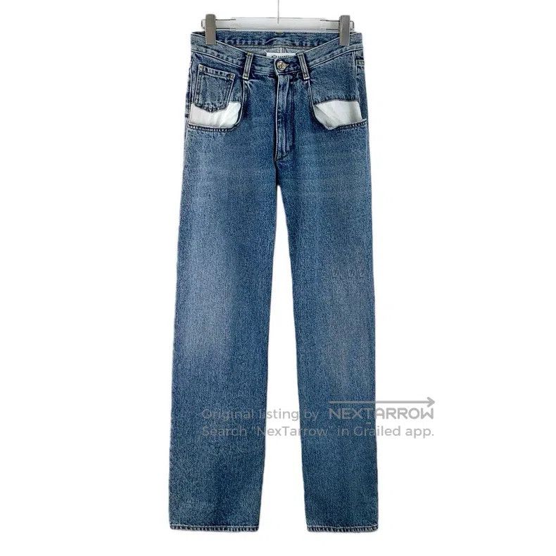 Maison Margiela Maison Margiela Blue cotton casual wide-leg denim trousers Size 25" / US 0 / IT 36 - 1 Thumbnail