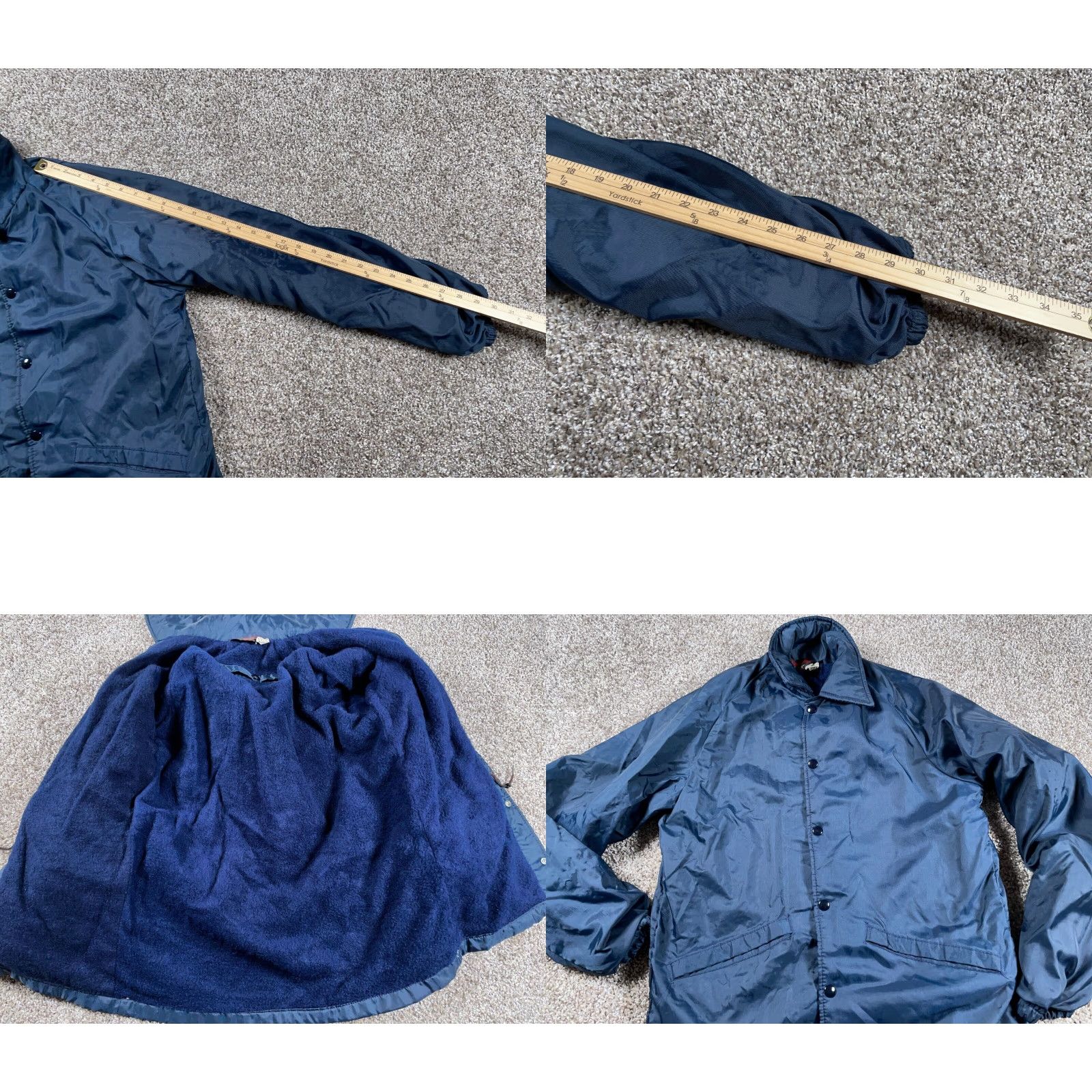 Dunbrooke VTG Dunbrooke Jacket Deep Pile Fleece Lined Blue Dark Blue Snap Button Adult 36 Regular Men Vintage Casual Workwear Size US XXS / EU 40 - 8 Thumbnail