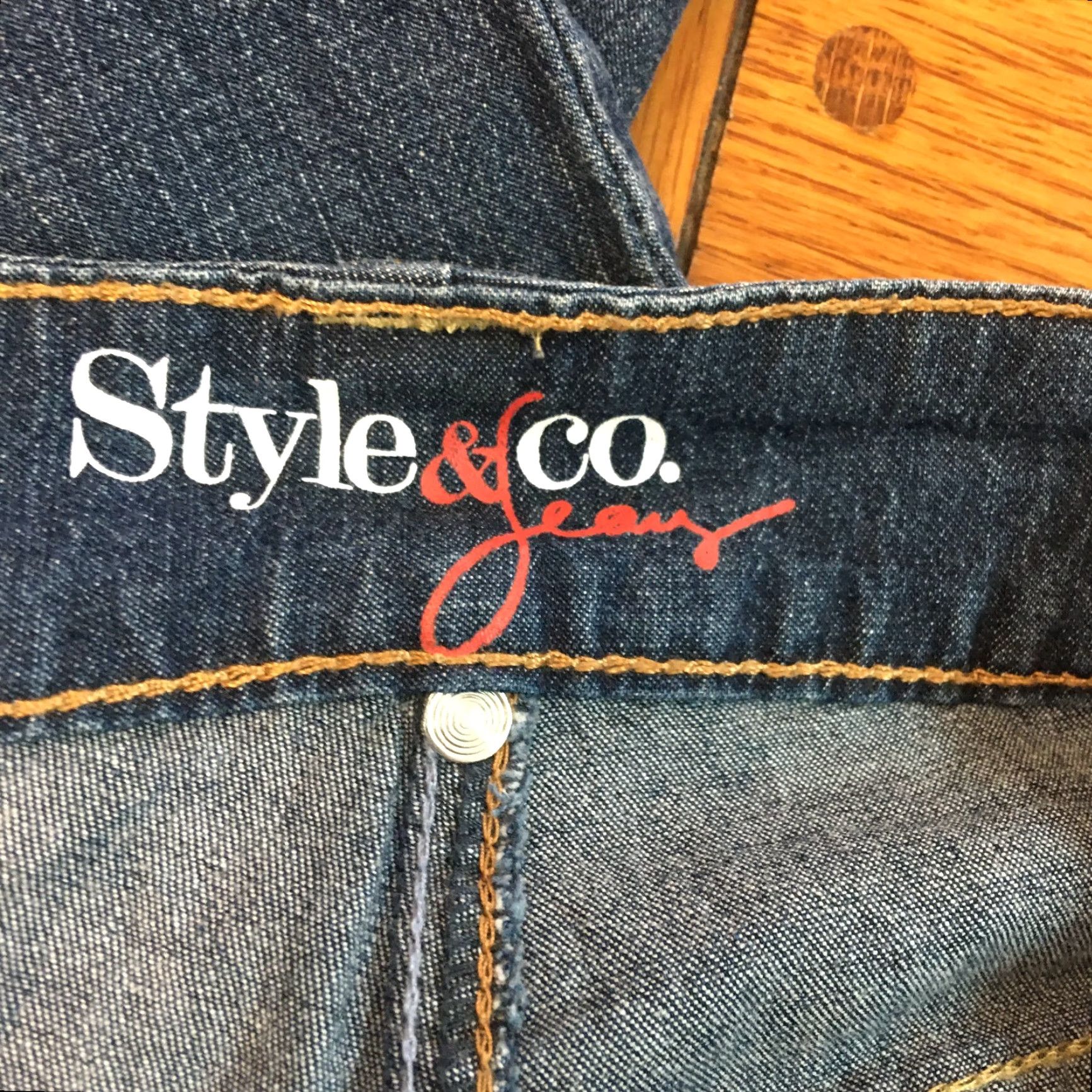 Vintage Style & Co Women's Blue Denim Cropped Jeans Size 14 Regular Fit Mid Rise 5-Pocket Modern Size 36" / US 14 / IT 50 - 5 Thumbnail