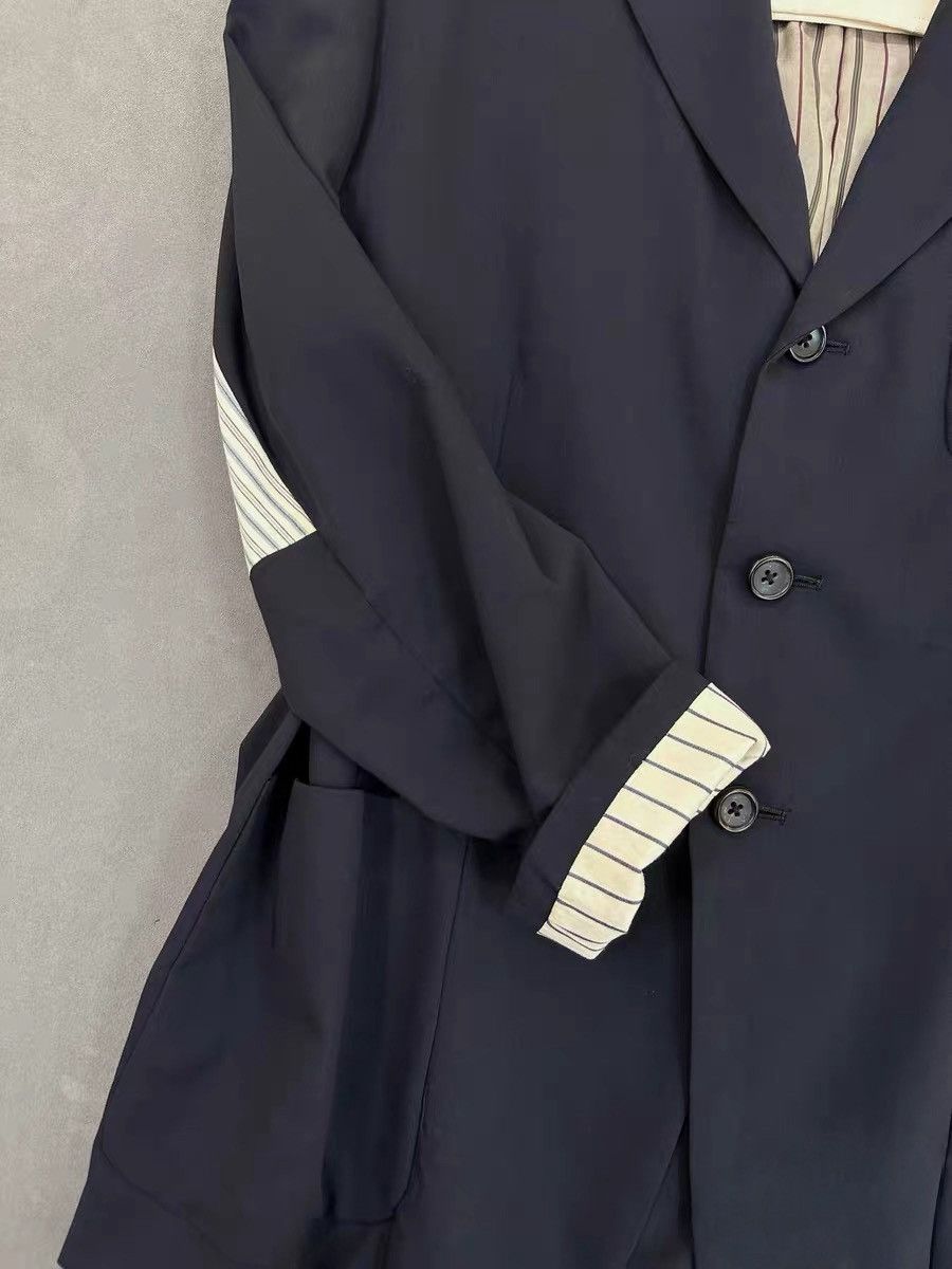 Yohji Yamamoto Yohji Yamamoto Pour Homme SS93 Pinstripe Switching Jacket Size US M / EU 48-50 / 2 - 9 Thumbnail