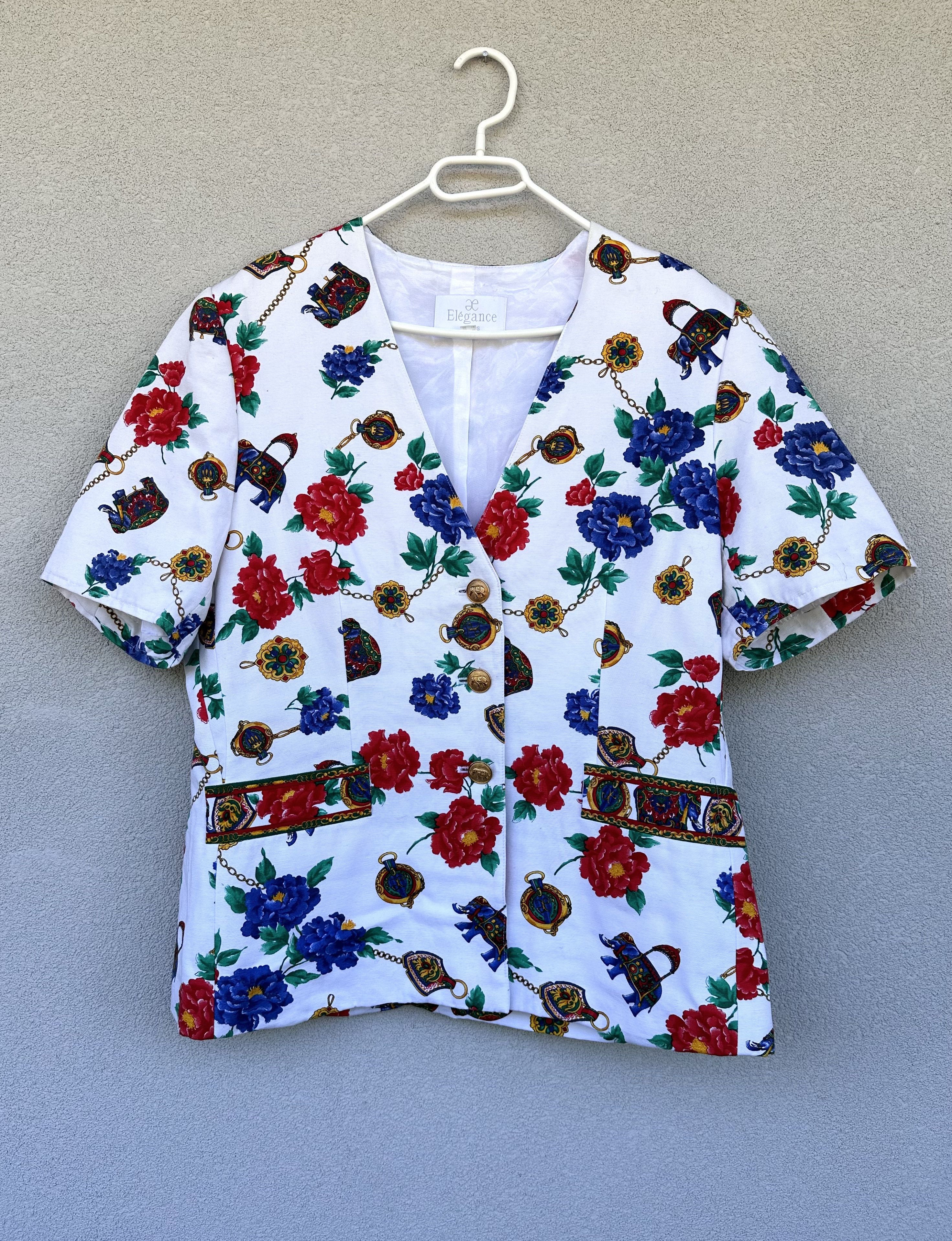 Designer AE Elegance Paris women floral blazer jacket Size XL / US 12-14 / IT 48-50 - 1 Thumbnail