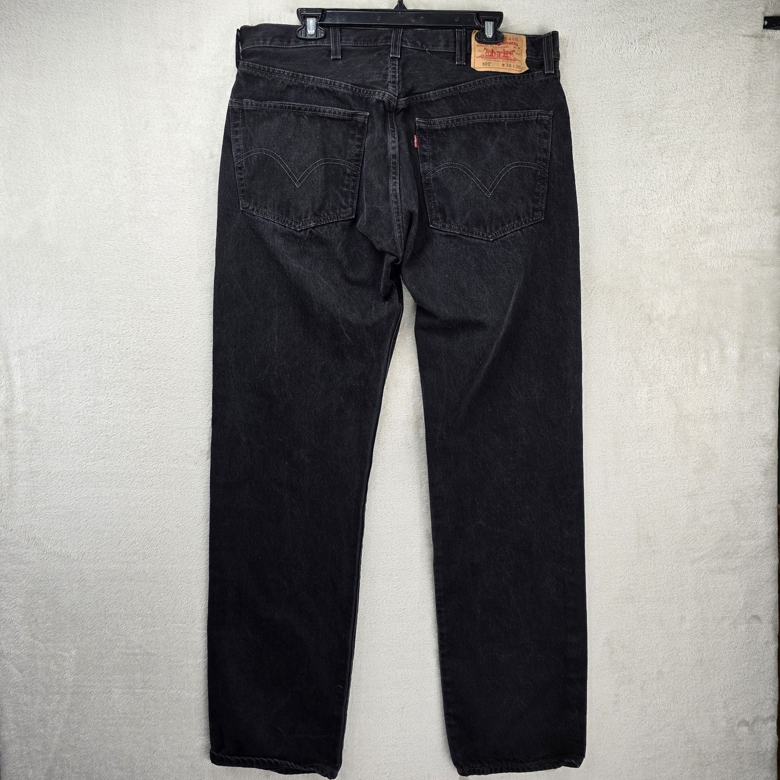Levi's Vintage Levis 501 Jeans 38x36 (Fits 37x33.5) Black Denim Y2K Size US 38 / EU 54 - 7 Thumbnail