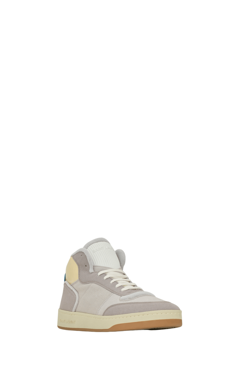 SAINT LAURENT SL/80 Grey/Yellow Sneakers New