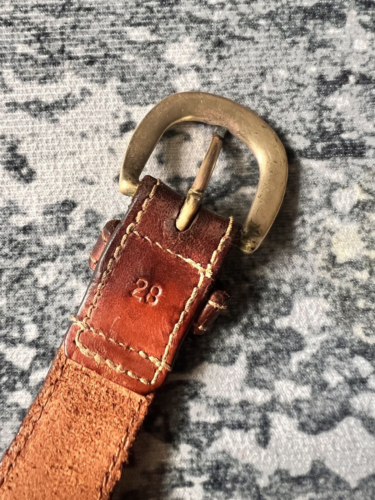 Needles Needles Narrow Leather Belt Size 28 - 4 Thumbnail