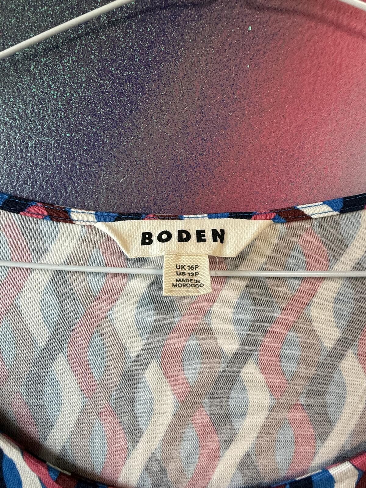 Other Boden Amelie Multi Swirl Print Long Sleeve Jersey Midi Dress Size XL / US 12-14 / IT 48-50 - 2 Thumbnail