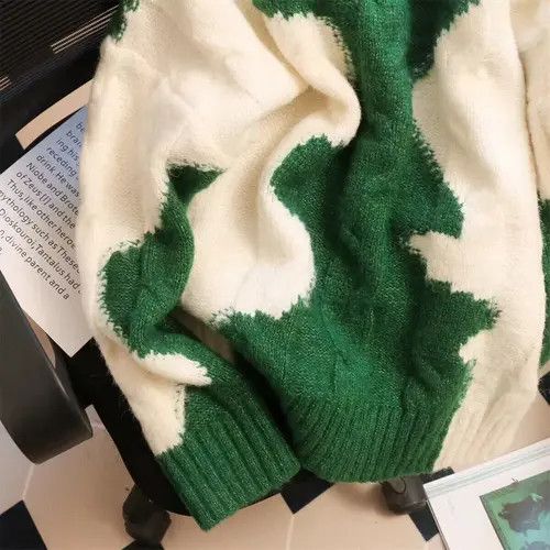 Japanese Brand × Vintage Vintage green loose knitted sweater Size M / US 6-8 / IT 42-44 - 4 Thumbnail
