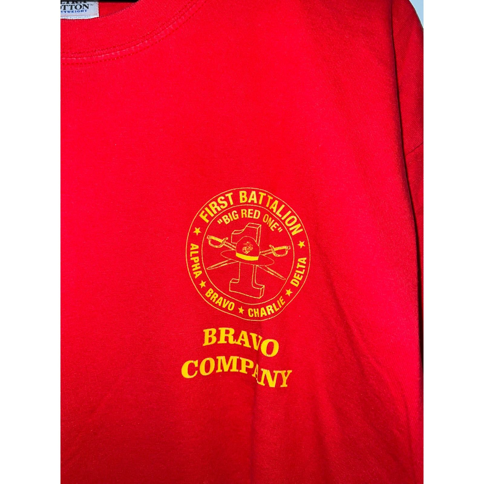 Gildan Vintage First Battalion Shirt Big Red One Bravo Tee VTG XL Size US XL / EU 56 / 4 - 3 Thumbnail