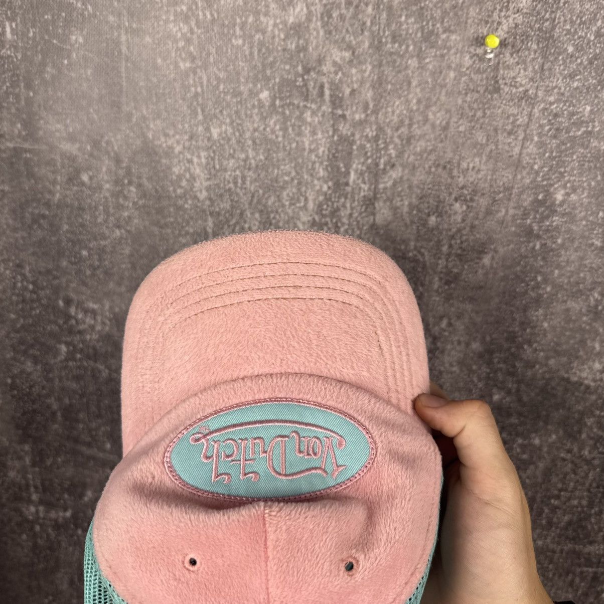 Von Dutch RARE Y2K Von Dutch fuzzy towel trucker hat cap pink Size ONE SIZE - 7 Thumbnail