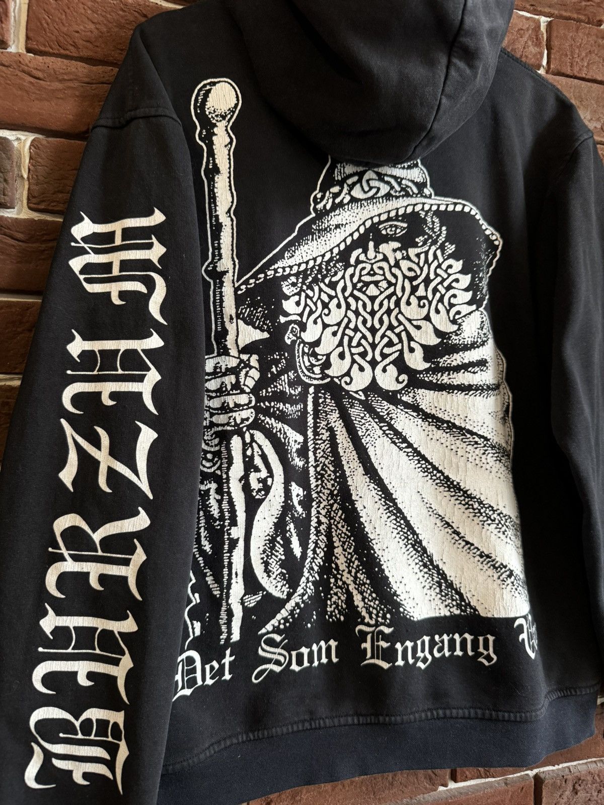 Burzum Vintage Black Metal Band Zip Hoodie Rare 00s Det Som