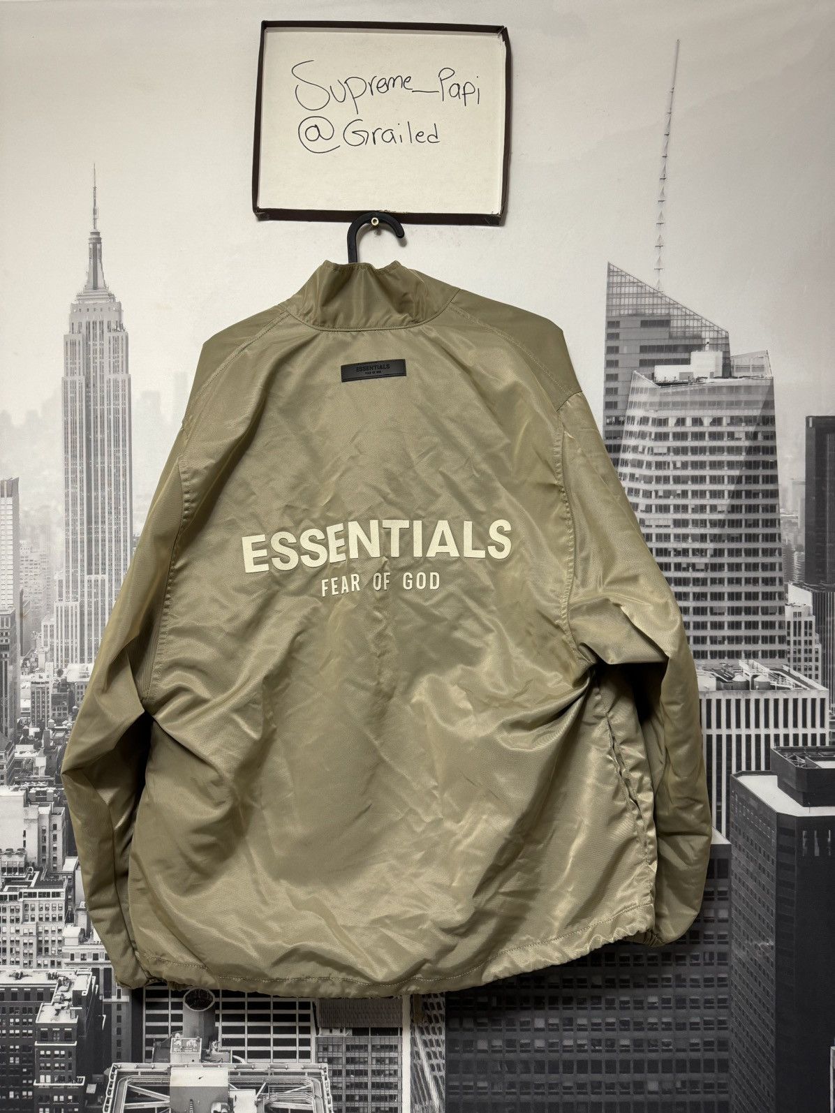 Fear of God Essentials Coaches Jacket SZ XS Oak 💥