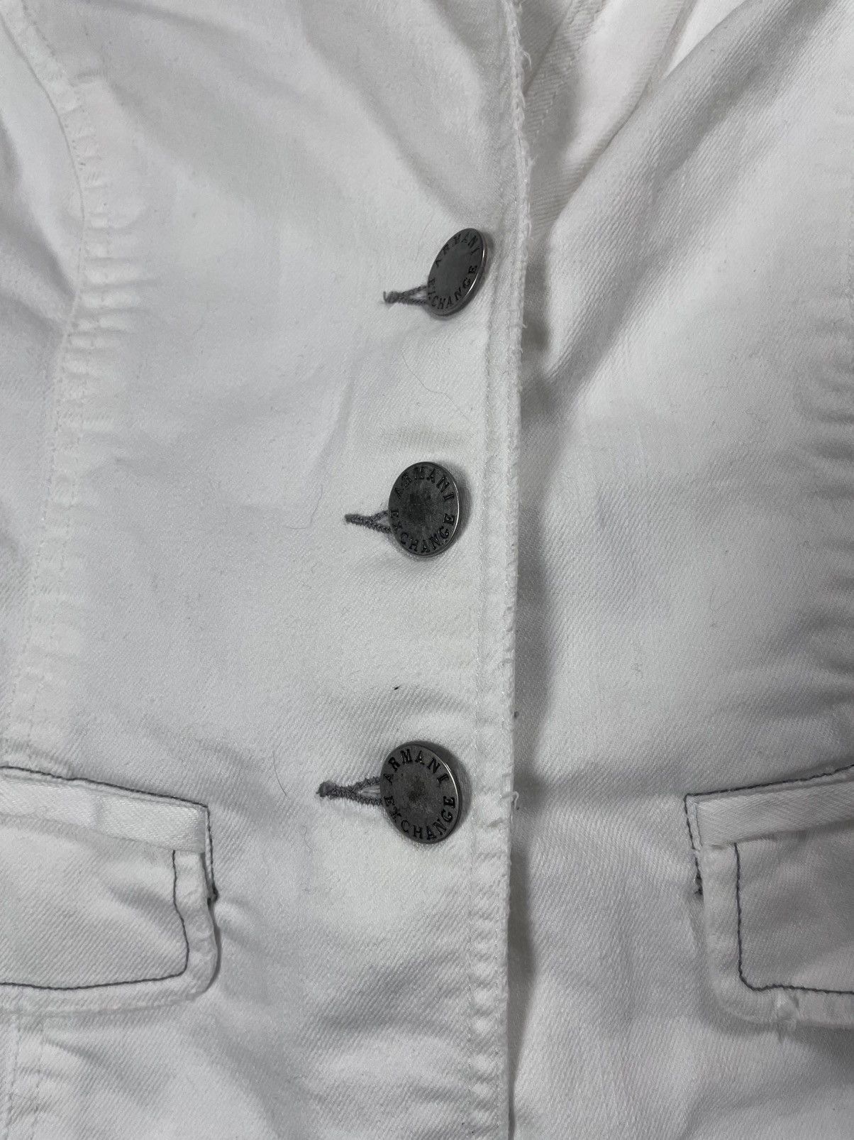 Armani Armani Exchange denim jacket avant garde white Y2K Size M / US 6-8 / IT 42-44 - 4 Thumbnail