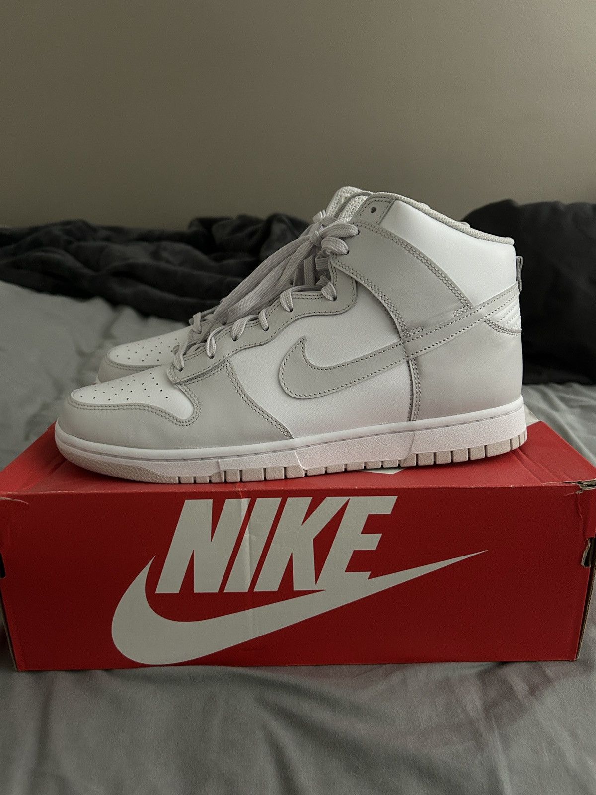 Nike Nike Dunk Hi Retro White/Vast Grey-White Size US 11.5 / EU 44-45 - 3 Thumbnail