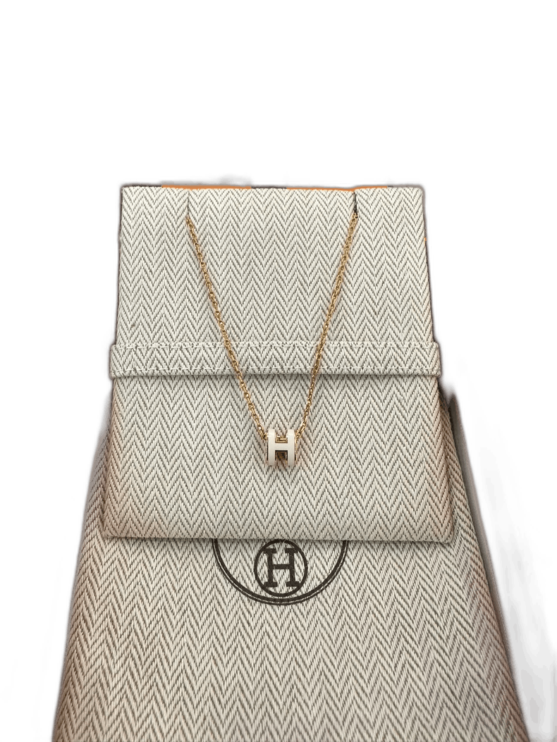 Hermes Hermes Pop H Mini White Enamel Necklace Size ONE SIZE - 1 Thumbnail