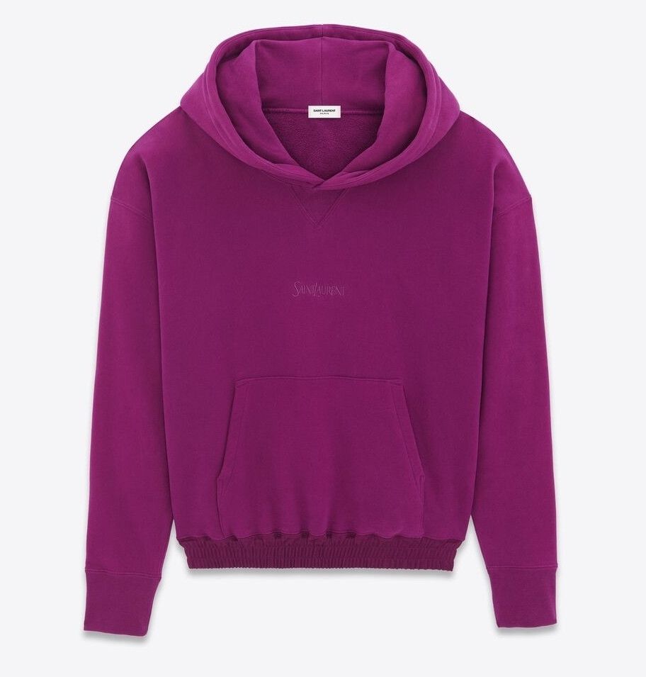 Saint Laurent Paris o1s1wg110925 Hoodie in Purple Size US XXL / EU 58 / 5 - 1 Thumbnail