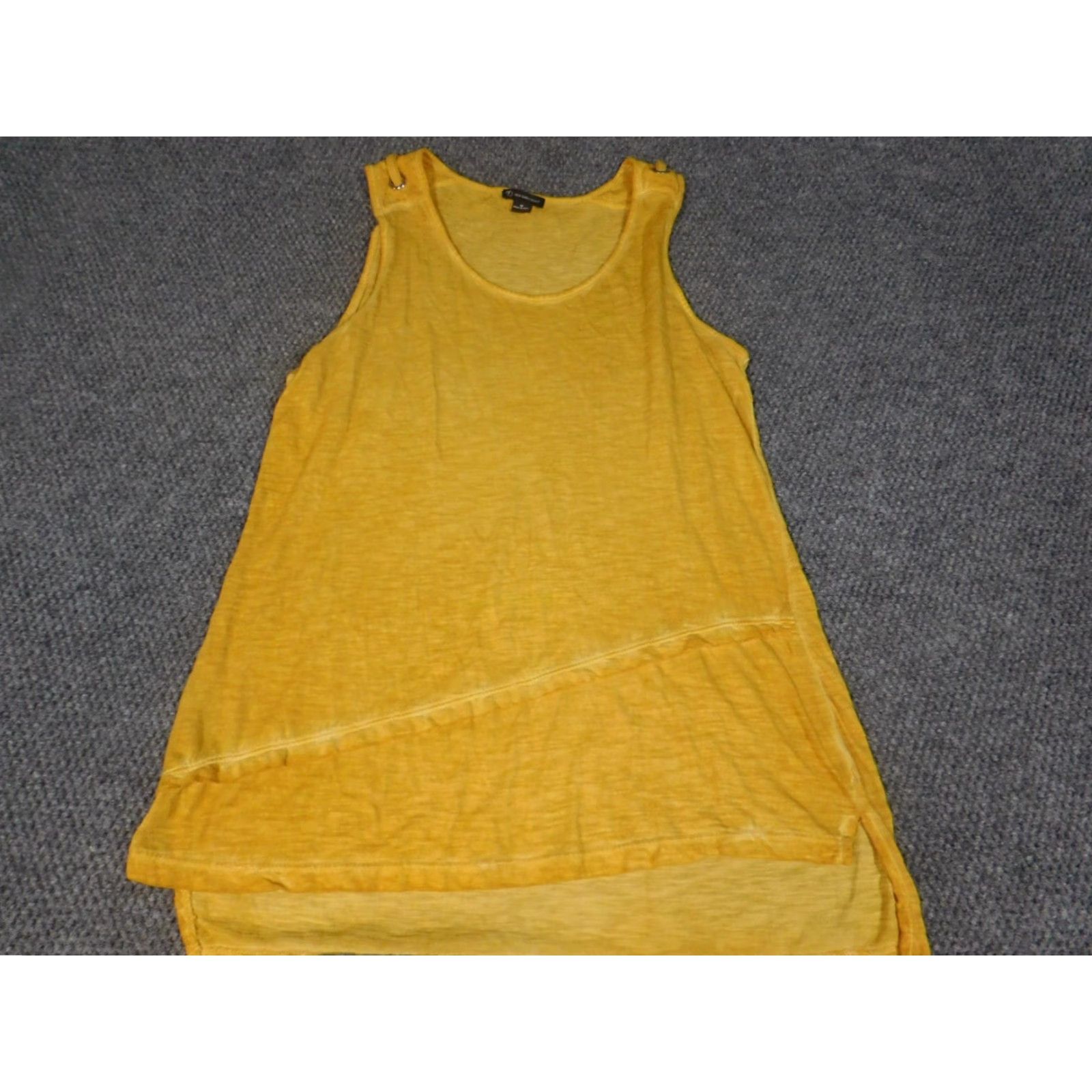 Vintage New Directions Womens Blouse Medium Yellow Sleeveless Tank Pullover Knit Cotton Raglan Sleeve Pocket Casual Modern Size M / US 6-8 / IT 42-44 - 2 Thumbnail